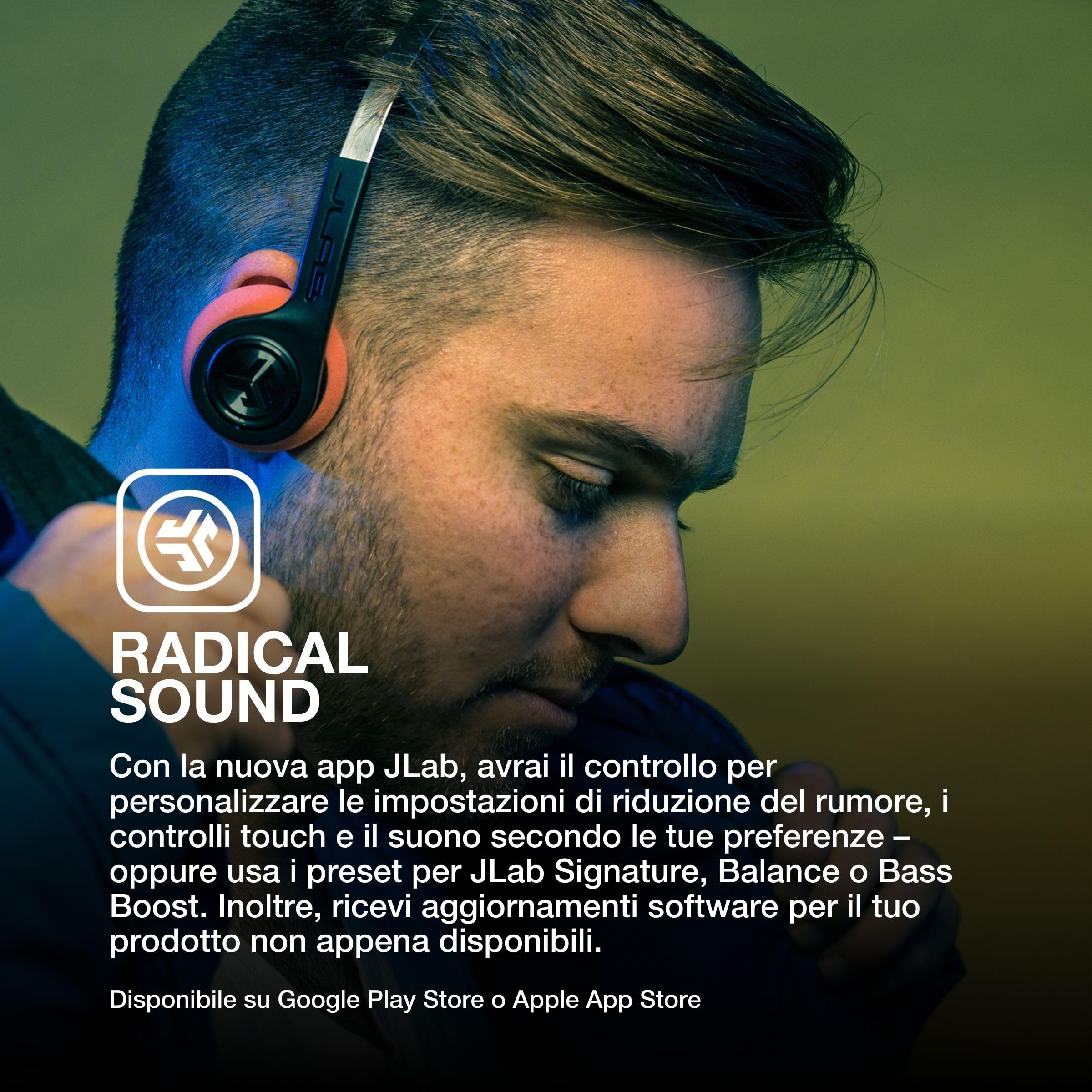 JLab Retro Headphones, Rewind 2 Wireless Headphones - Cuffie Retrò con Controlli App Personalizzati, Oltre 20 Ore di Riproduzione Bluetooth, Leggere, Look Vintage con Microfono