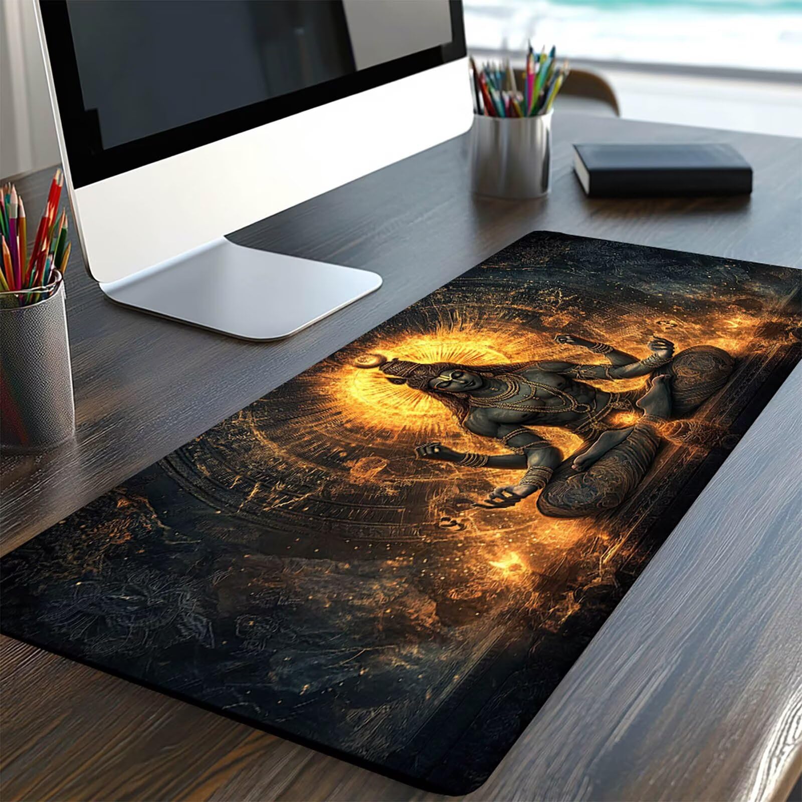 Podkładka pod mysz xxl Indie, podkładka pod mysz na biurko 1200x600x3 mm, mit myszki z antypoślizgową gumową podstawą, podkładka pod mysz improve szybkość i dokładność do bezprzewodowej klawiatury i