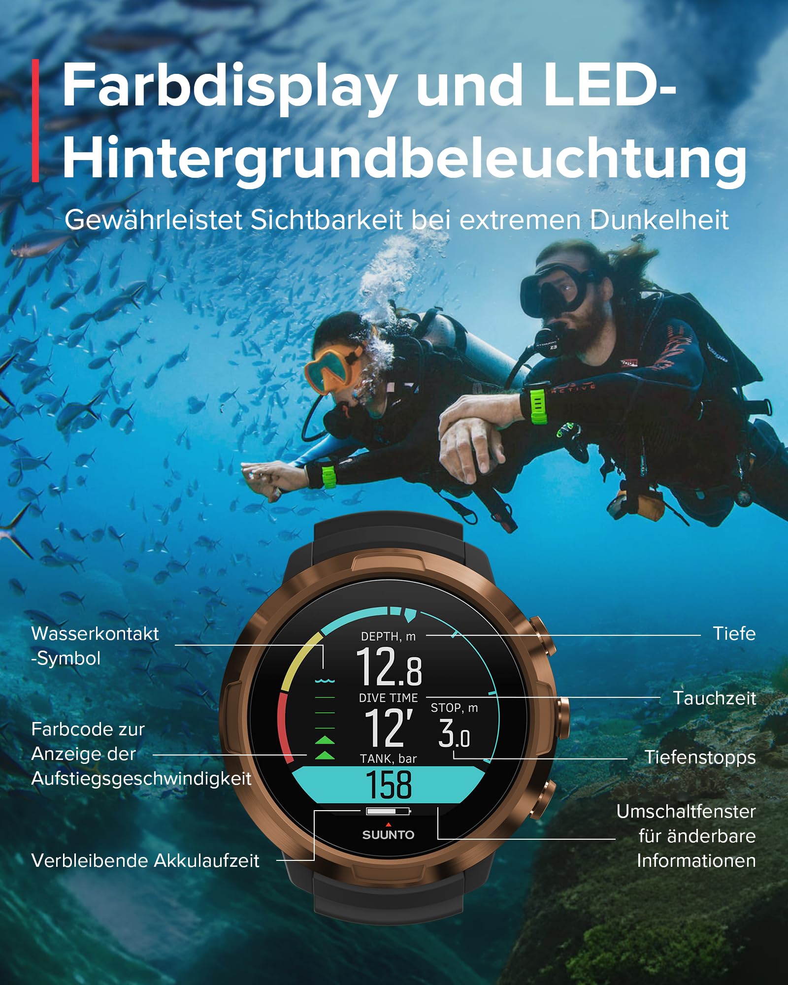 SUUNTO Dive D5 Tauchcomputer, Copper
