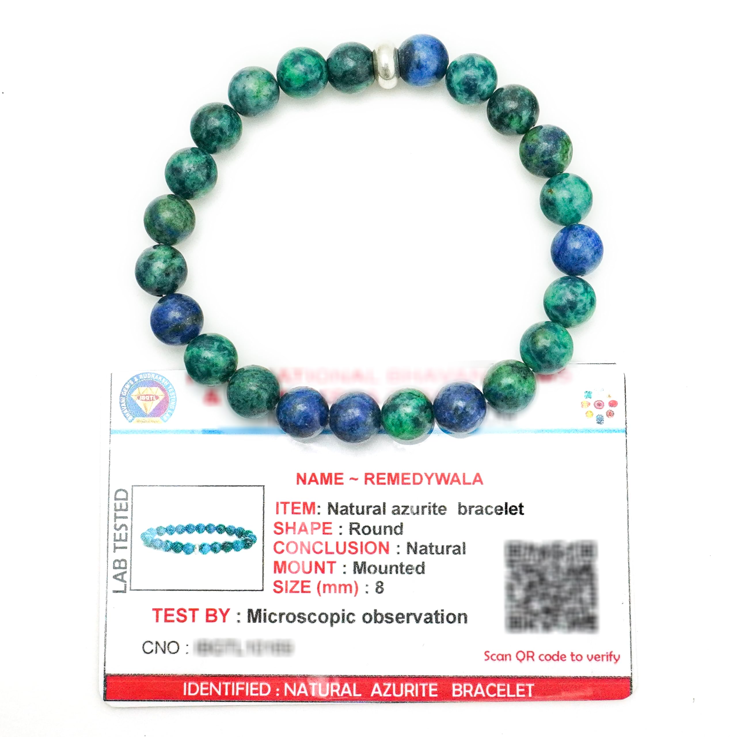 REMEDYWALA Charged Certified Azurite Bracelet 8MM (B0CVS5YQ48) Amazon Price History, Amazon Price Tracker