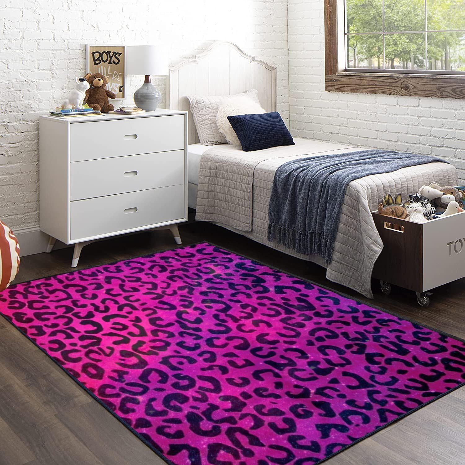 Tapis 3D imprimé léopard 120x160 cm pour salon moderne