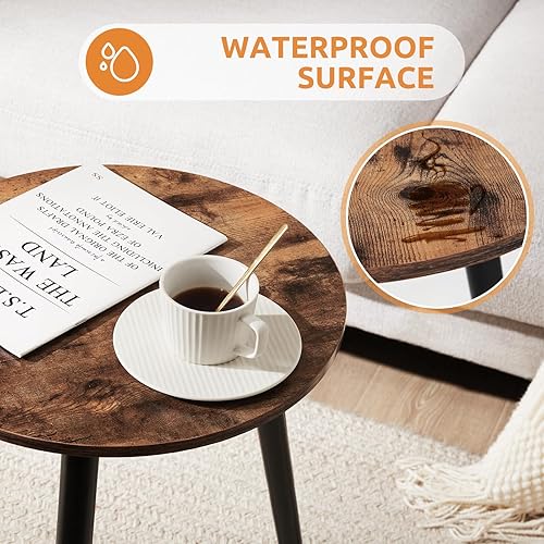 Miniatura 4 de Apicizon Mesa auxiliar redonda, mesa auxiliar moderna, mesa auxiliar de guardería para espacios pequeños, dormitorio, sala de estar, 16.5 x 20