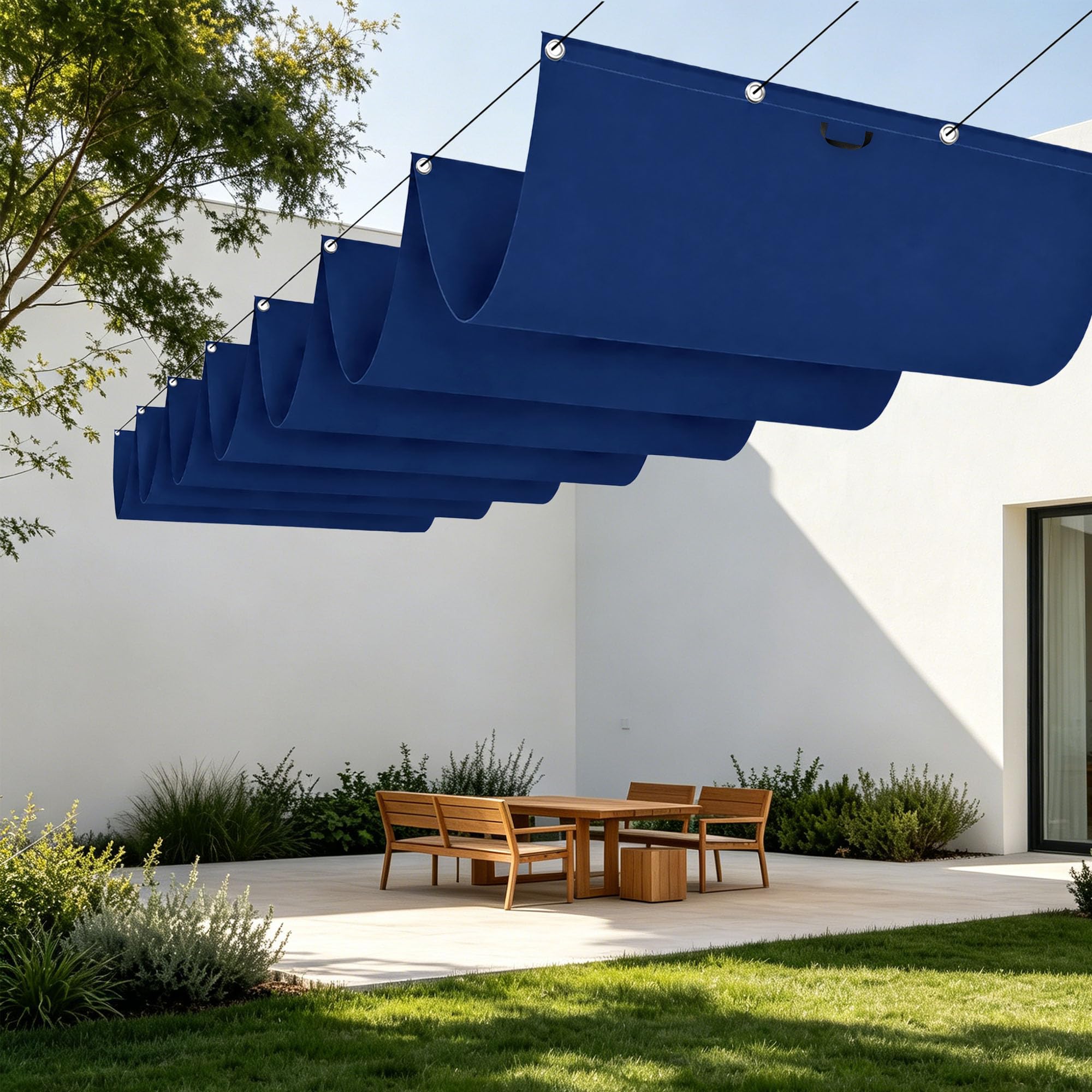 Voile ombrage imperméable bleu foncé 320x200 résistant à la pluie