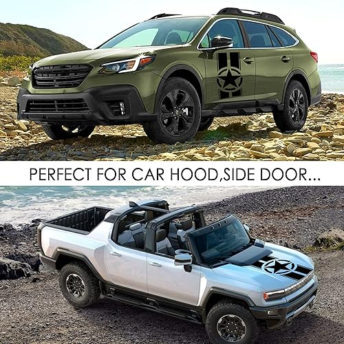 Miniatura 6 de Calcomanía de vinilo militar para capó de estrella del ejército de Estados Unidos, para camión, camioneta, SUV, todoterreno, gráficos de automóvil a