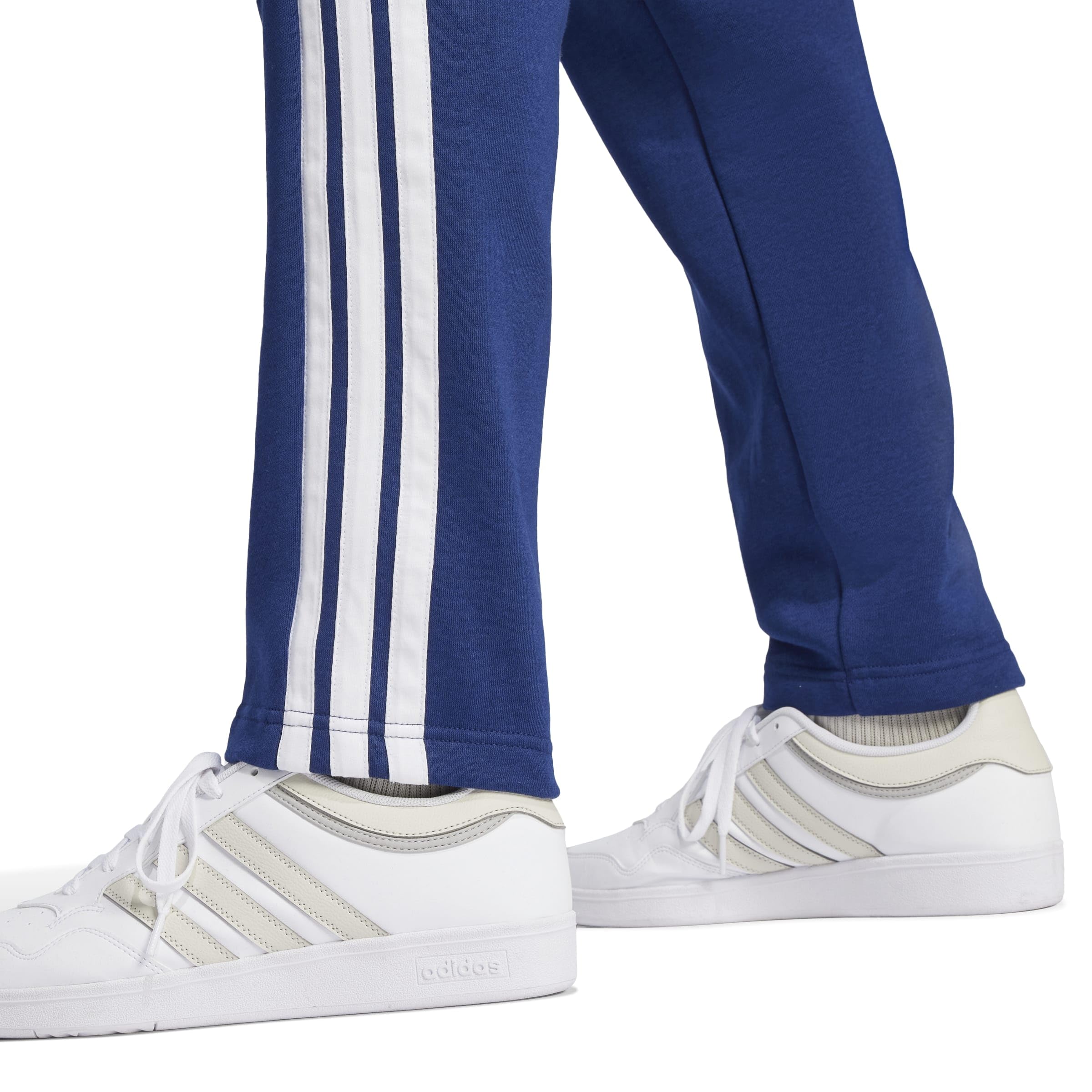 adidas Essentials Three Stripes Fleece Pant Open Hem - Pantalon de Golf - Jogging - Homme