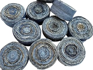 Recycled Denim Ribbon 20 Yards 100 Grams for DIY Knitting, Christmas Decorations, Gift Wrapping, Wall Hangings, Jewelry Makings