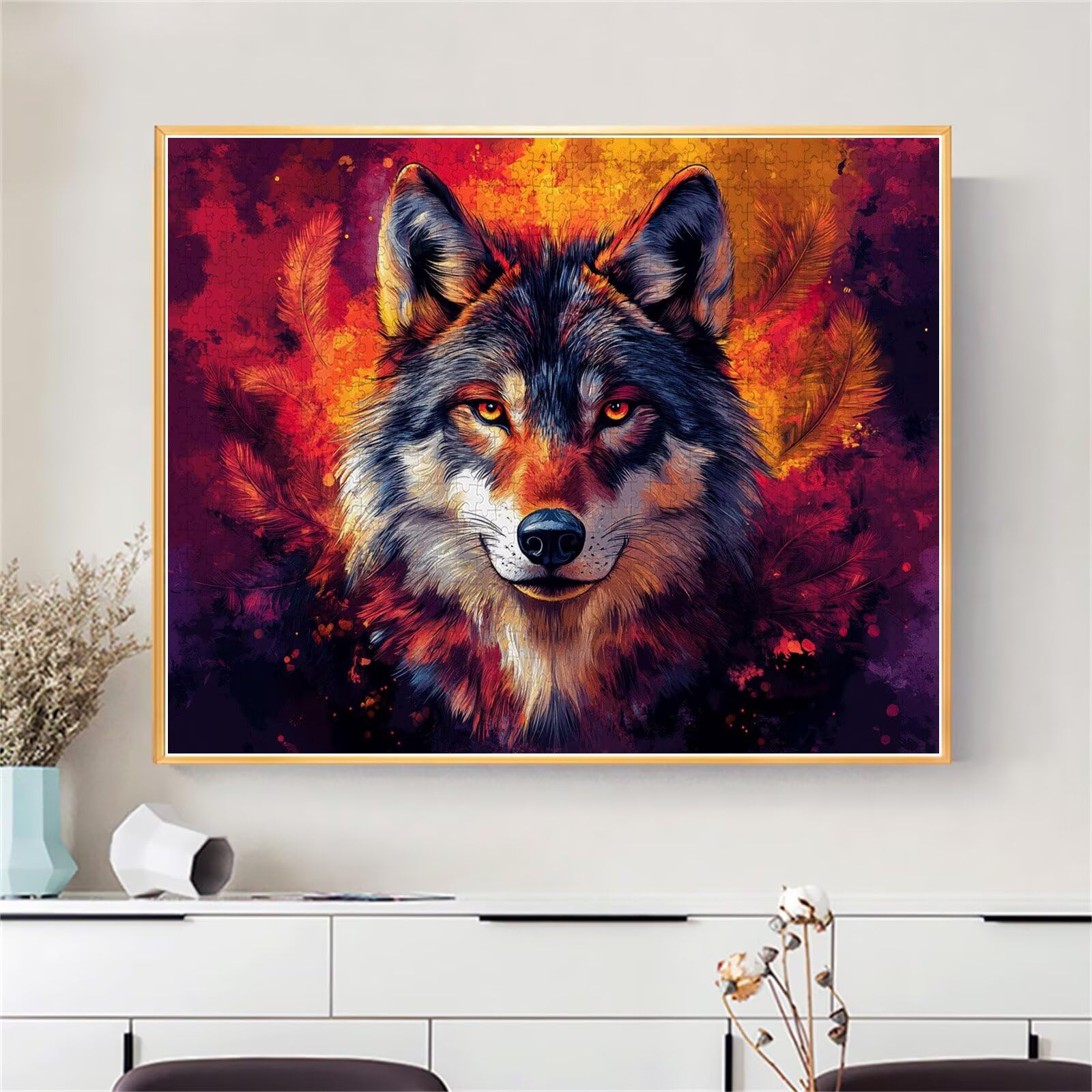 Puzzle Erwachsene 2000 Teile Wolf Abstrakt Educa Jigsaw für Kinder ab 8 Jahren Mädchen Jungen, Erwachsene Impossible Klassische Puzzles Schwer, Anspruchsvoll Spielspaß, Als Geschenke 70x99cm t-412