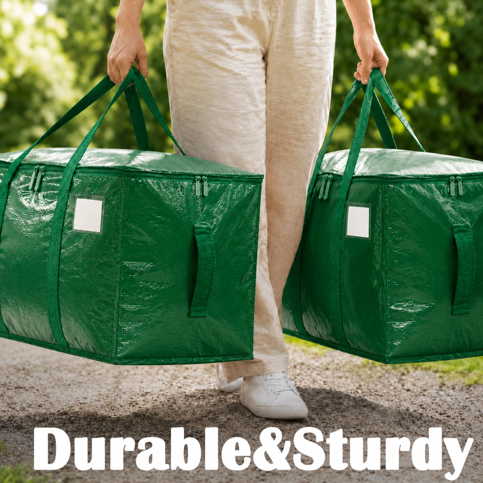 Songrey Extra Large Heavy Duty Moving Bags, 6 Pack, Dark Green view 6