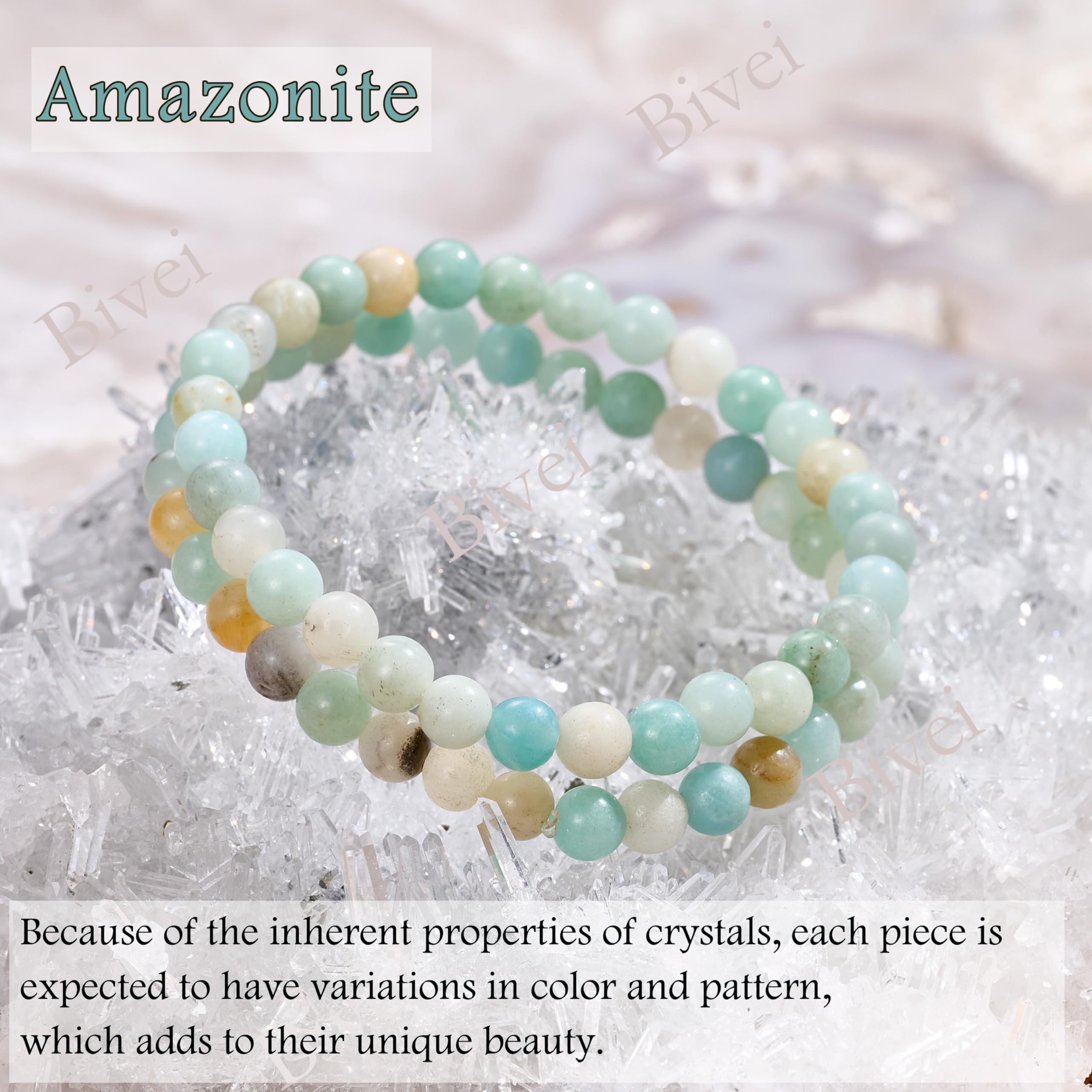 Bivei signora braccialetto perline 6mm semiprezioso cristallo naturale elastico elastico cristallo accessori regalo di yoga