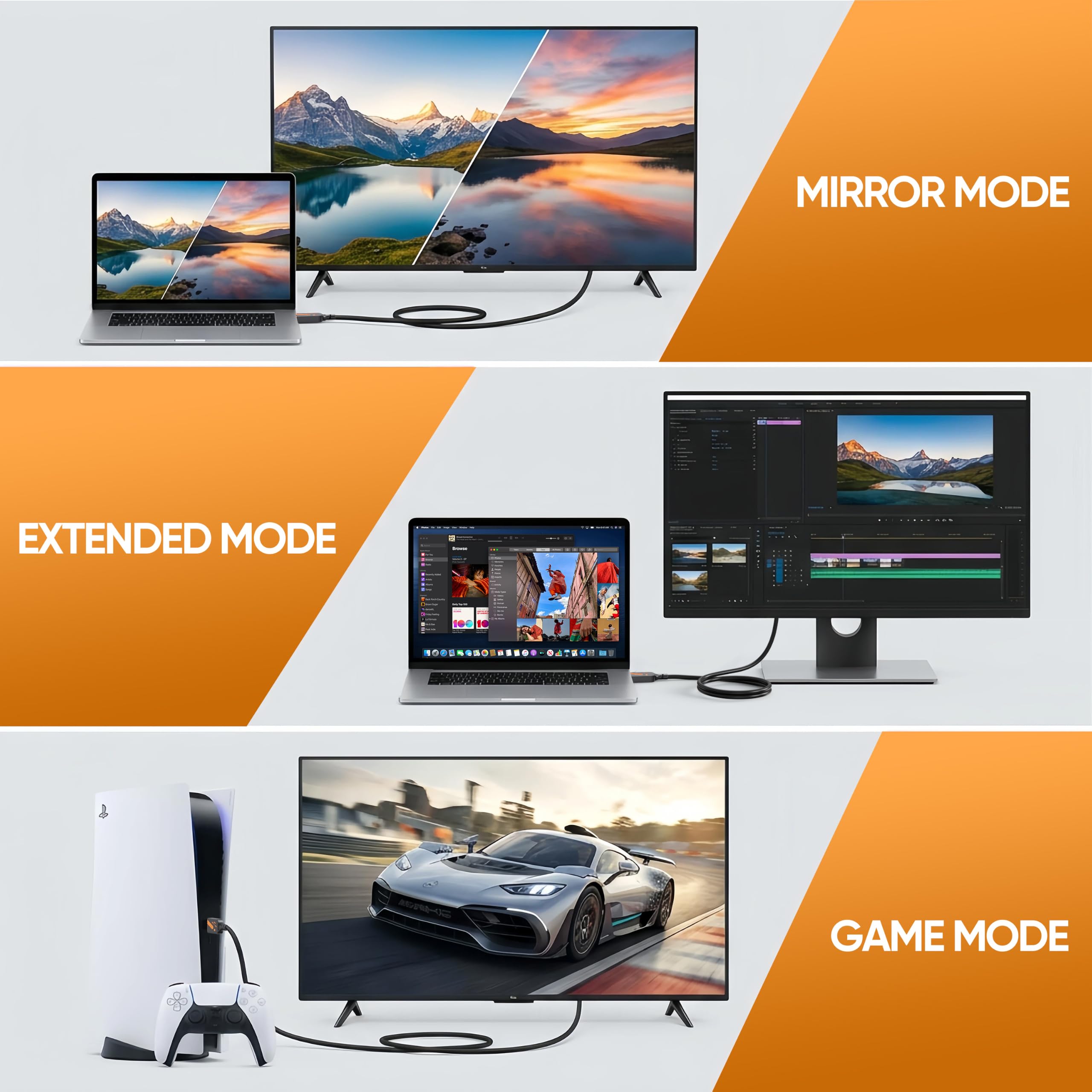 Cable HDMI corto de 1 pie, paquete de 10, cable HDMI 2.0 de alta velocidad de 18 Gbps macho a macho, 4K a 60Hz, 2K a 144Hz, ARC, HDCP2.2, 3D para barra de sonido, TV, PS5/4, laptop, monitor,