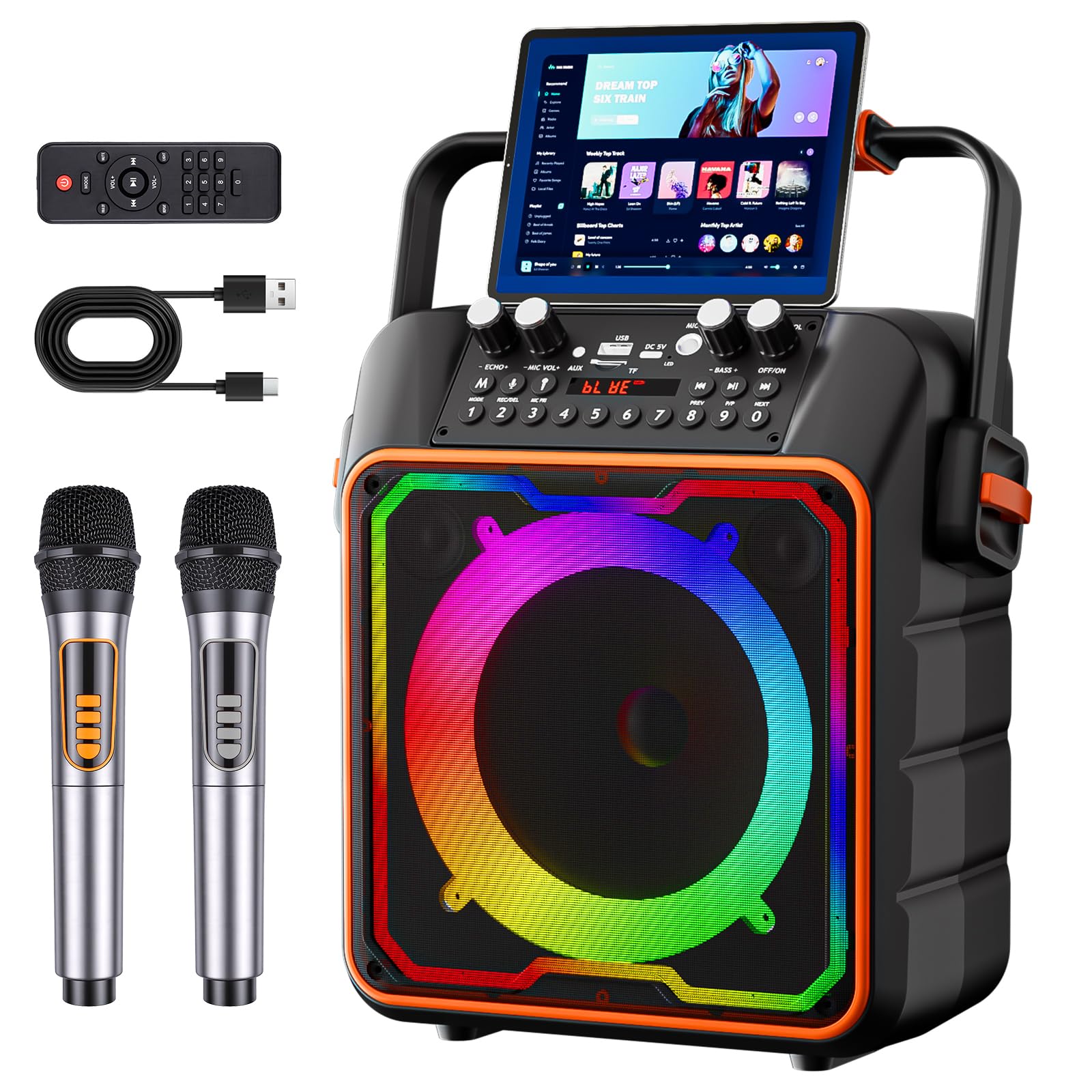 Glovios Karaoke con Microfono per Adulti e Bambini Cassa Karaoke