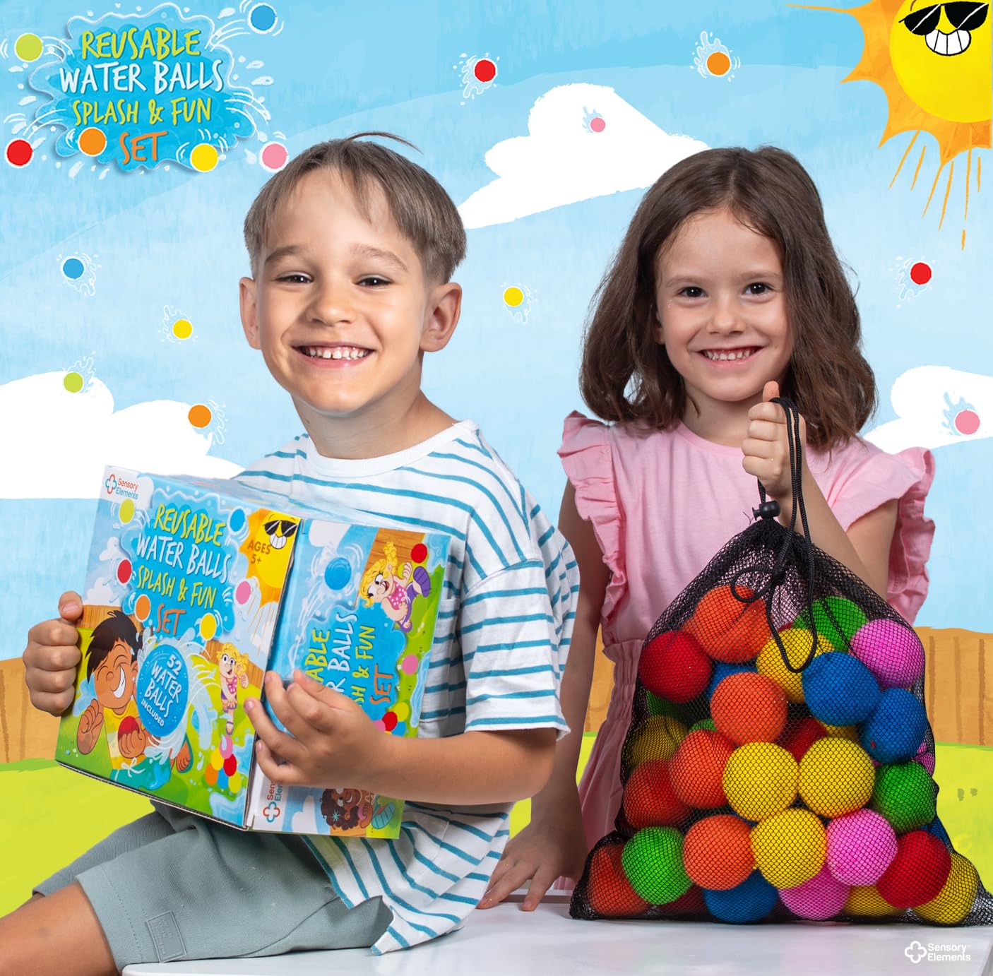 Reusable Water Balls Splash & Fun Set- 52 Colorful Cotton Splash Balls for Kids - Perfect for Outdoor Summer Fun, Pool Games, Water Play, Backyard Play, Perfect Water Toy Gift for Kids - Ages 5-12+ - Image 4