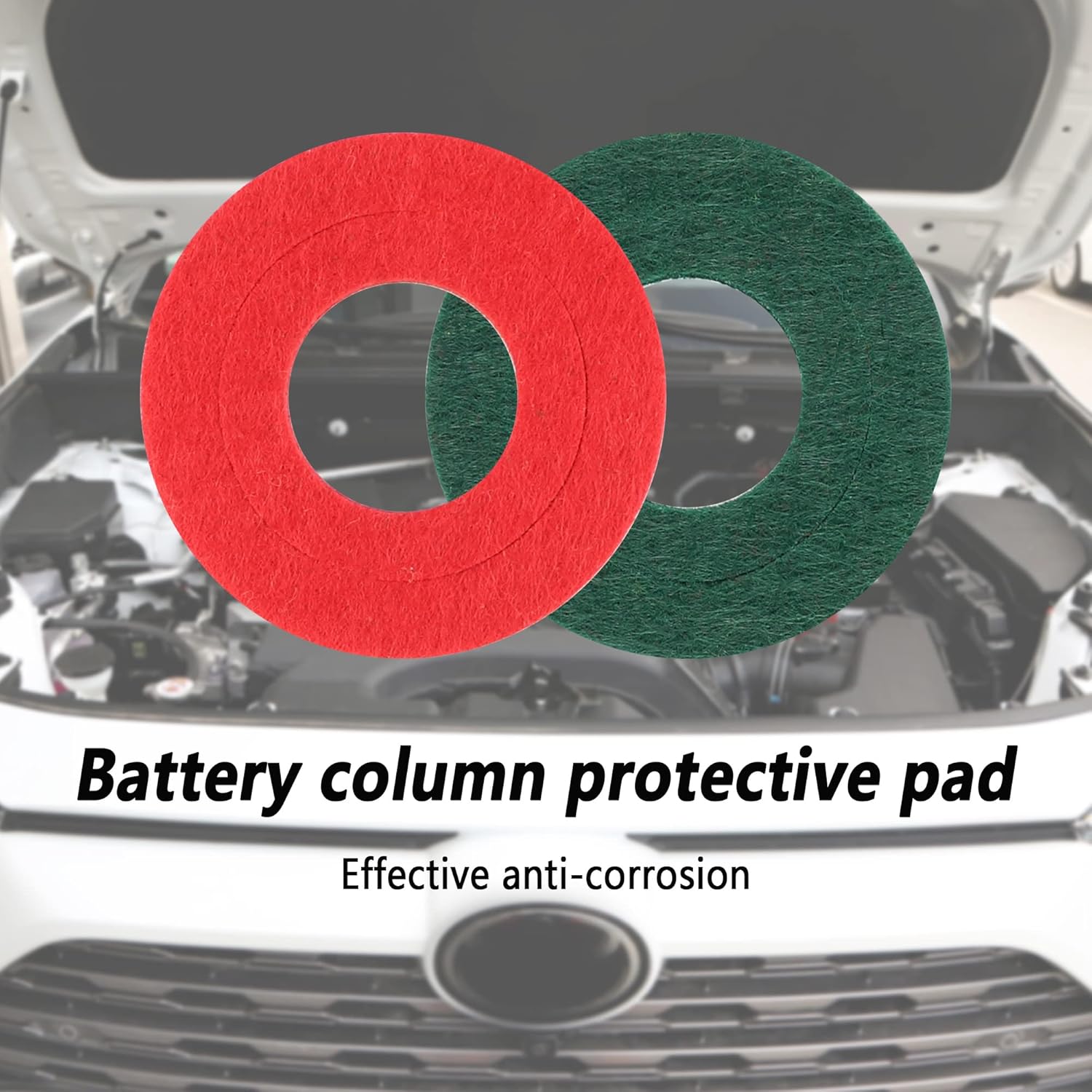 10 PCS Battery Terminal Fiber Washers(5Red & 5Green),Oil-Based Battery Terminal Protectors,100-Percent Organic Non-woven Felt,Prolong Battery Life Fiber Washers for Cars Vans SUVs : Automotive