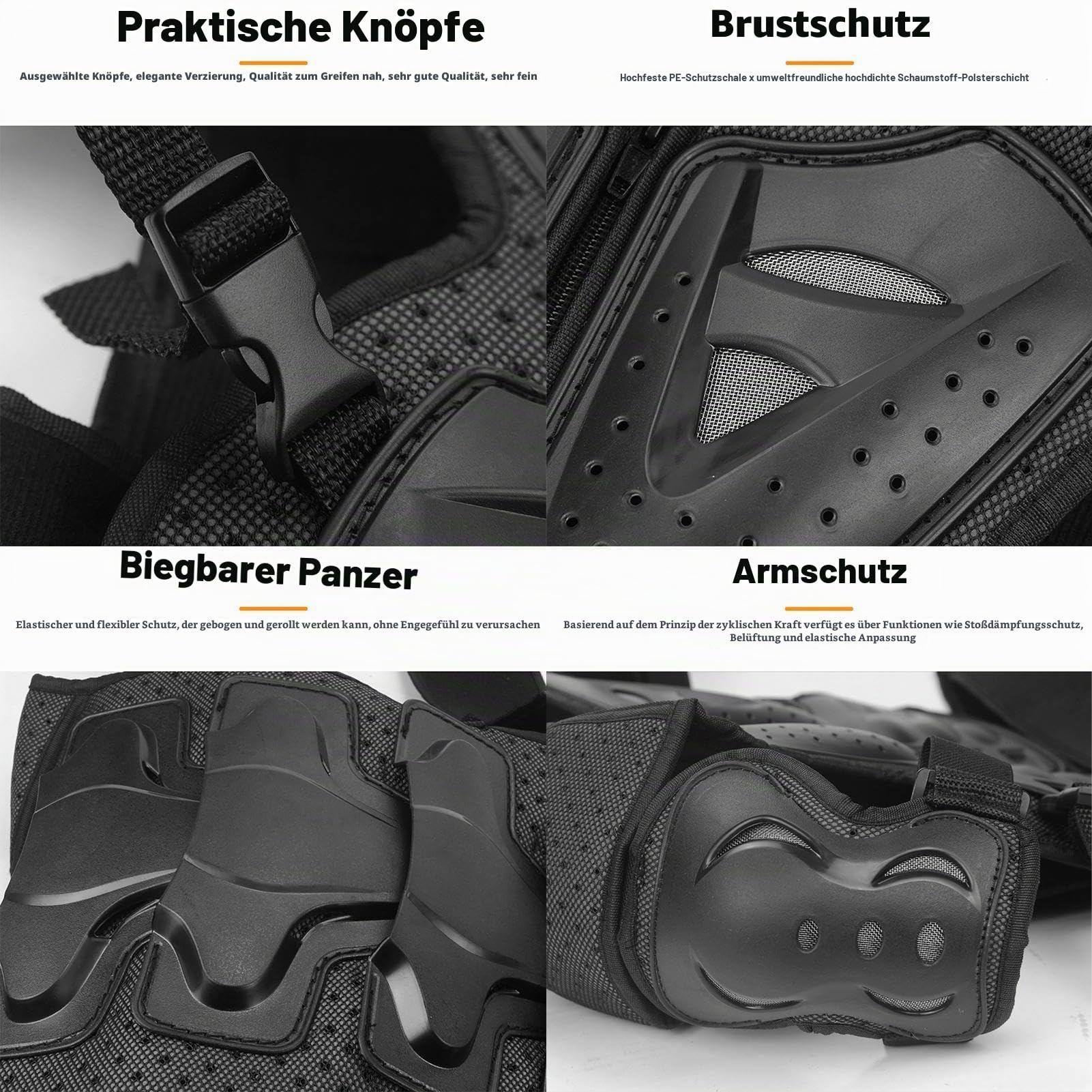 Kinder-Motorradausrüstung, Kinder-Motorrad-Körperschutz, Motorrad-Kinder-Armanzug, Schmutzradausrüstung, Ellenbogen-Knieschoner, Brustschutz, Motocross-Reitschutz-Set