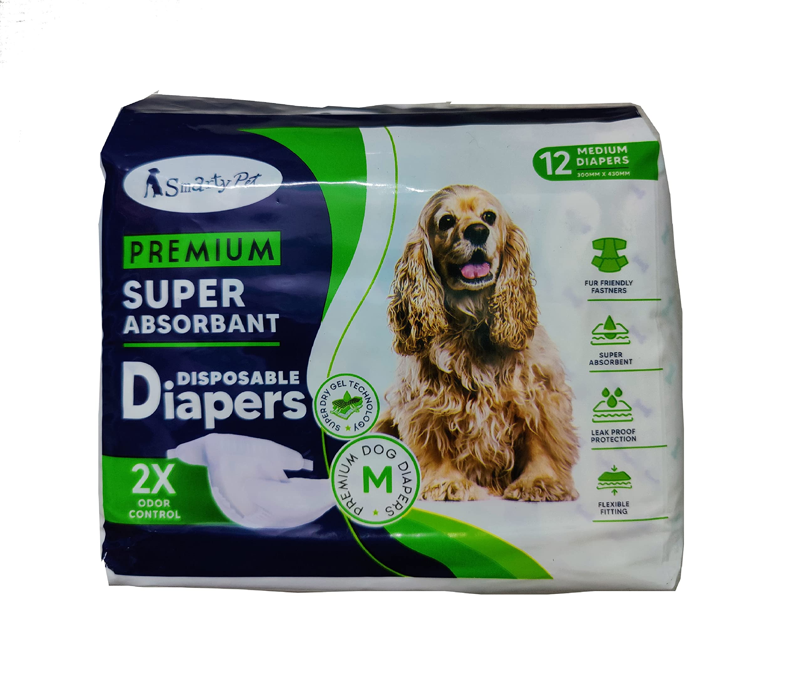 Pet Town Smarty Pet Premium Super Absorbent | Leak Proof Protection Disposable Pet Diapers | for Female Dog with Adjustable Tail Hole (Medium, 300MM X 430MM,12 pcs) (B0BDVMJVY1) Amazon Price History, Amazon Price Tracker