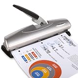 Swingline 3 Hole Punch, 20 Sheet Capacity Three Hole Puncher 3 Ring, Adjustable 2-7 Hole Paper Punch, LightTouch Low Effort, Black & Silver (74030) – view 6