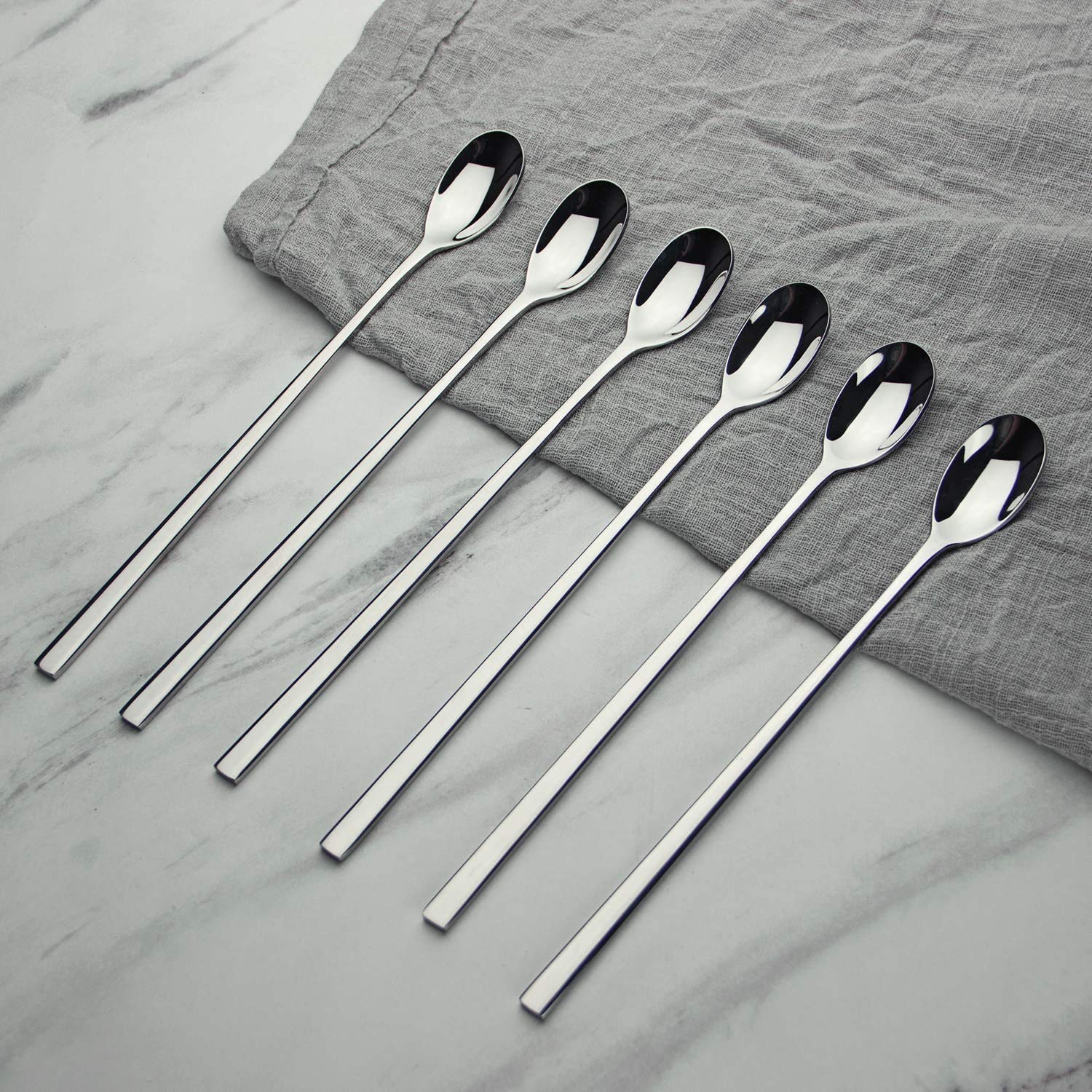 Cucchiaini da tè in acciaio inox, a forma di conchiglia, per