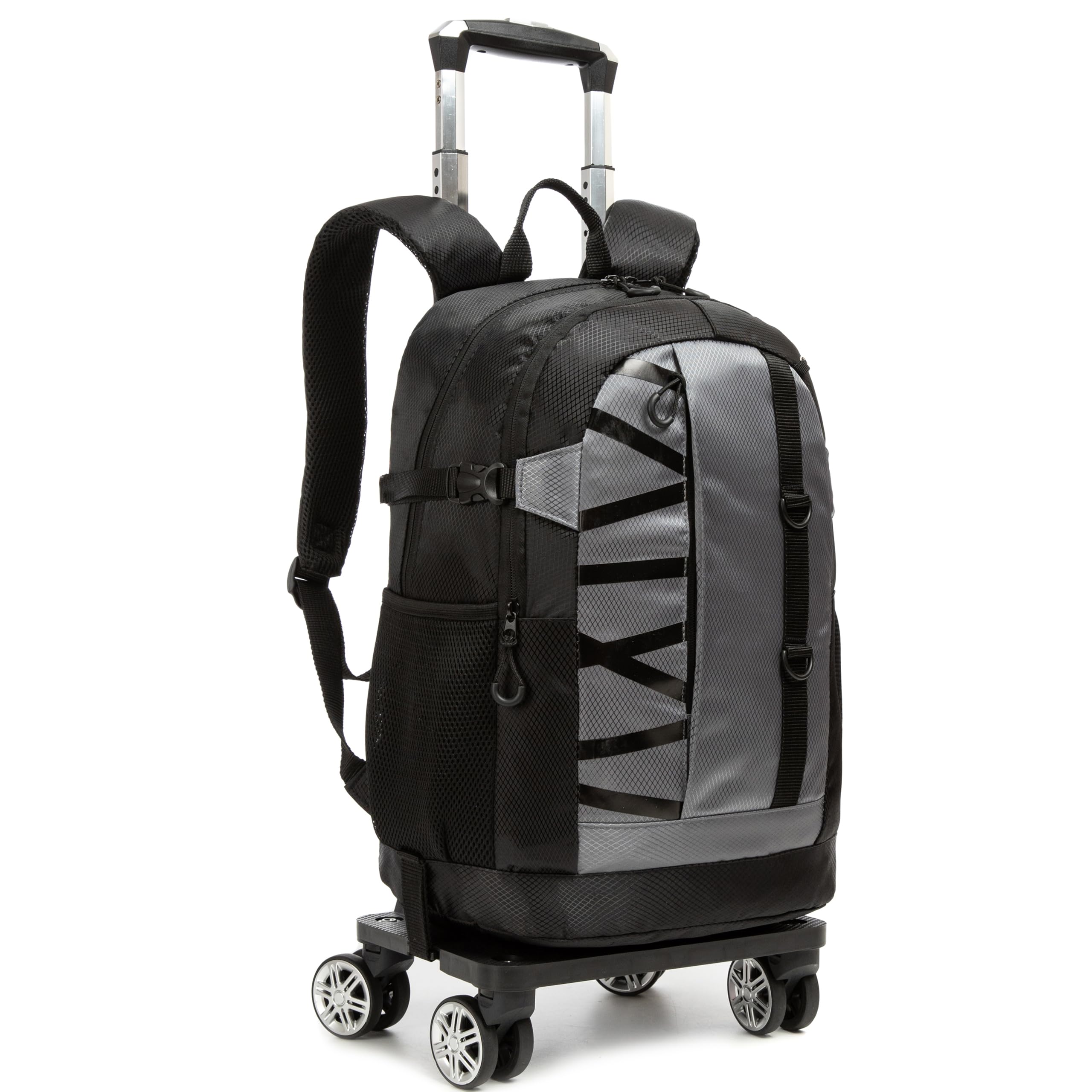 Set van 4 trolleytassen, schoolrugzak, kinderrugzak met wieltjes, schooltas, wielen, meisjes, jongens, kinderrugzak, rugzak, tieners, Galaxy zwart, 5114 Gemo, Rugzak