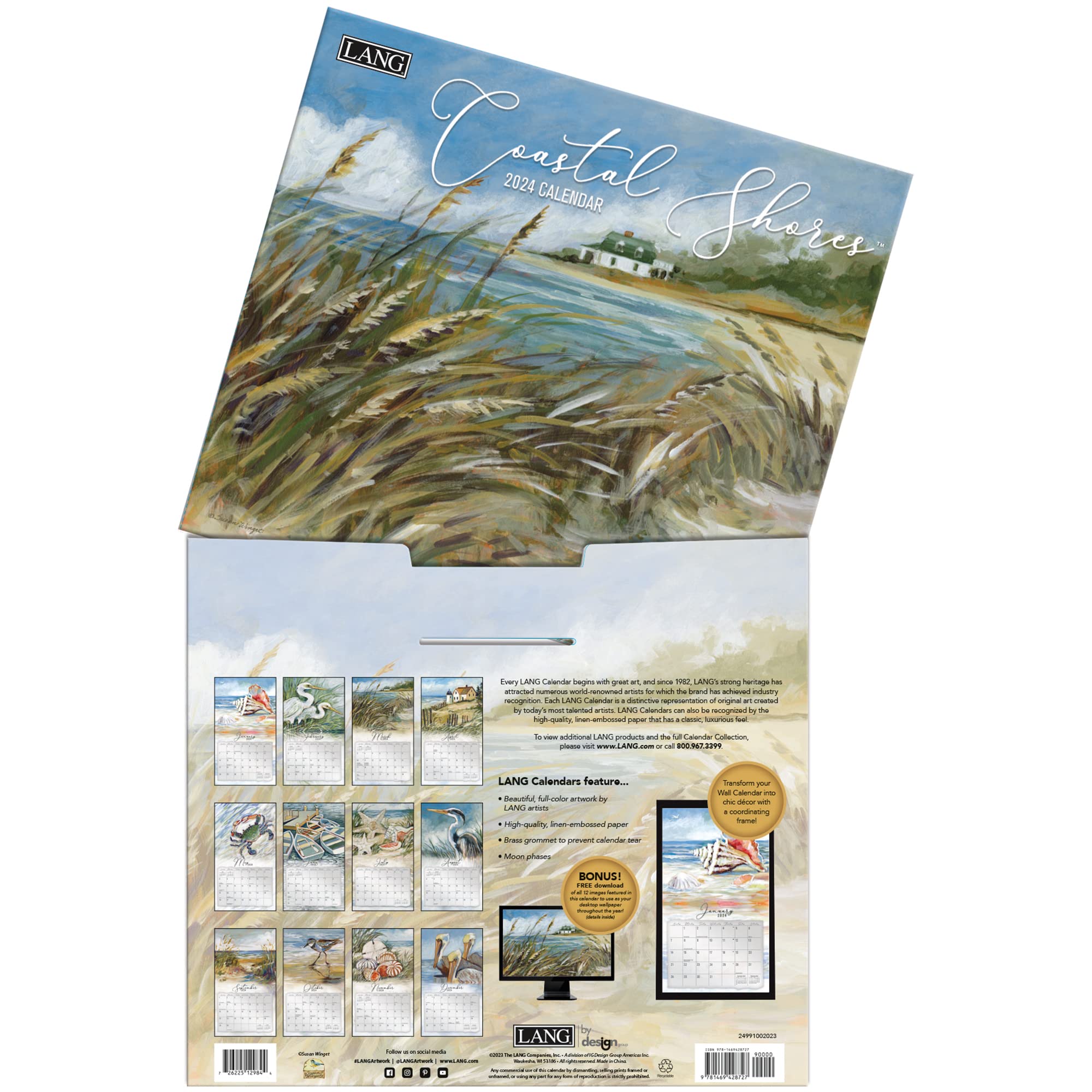 Amazon.com: LANG Coastal Shores 2024 Wall Calendar (24991002023) Multi :  Office Products