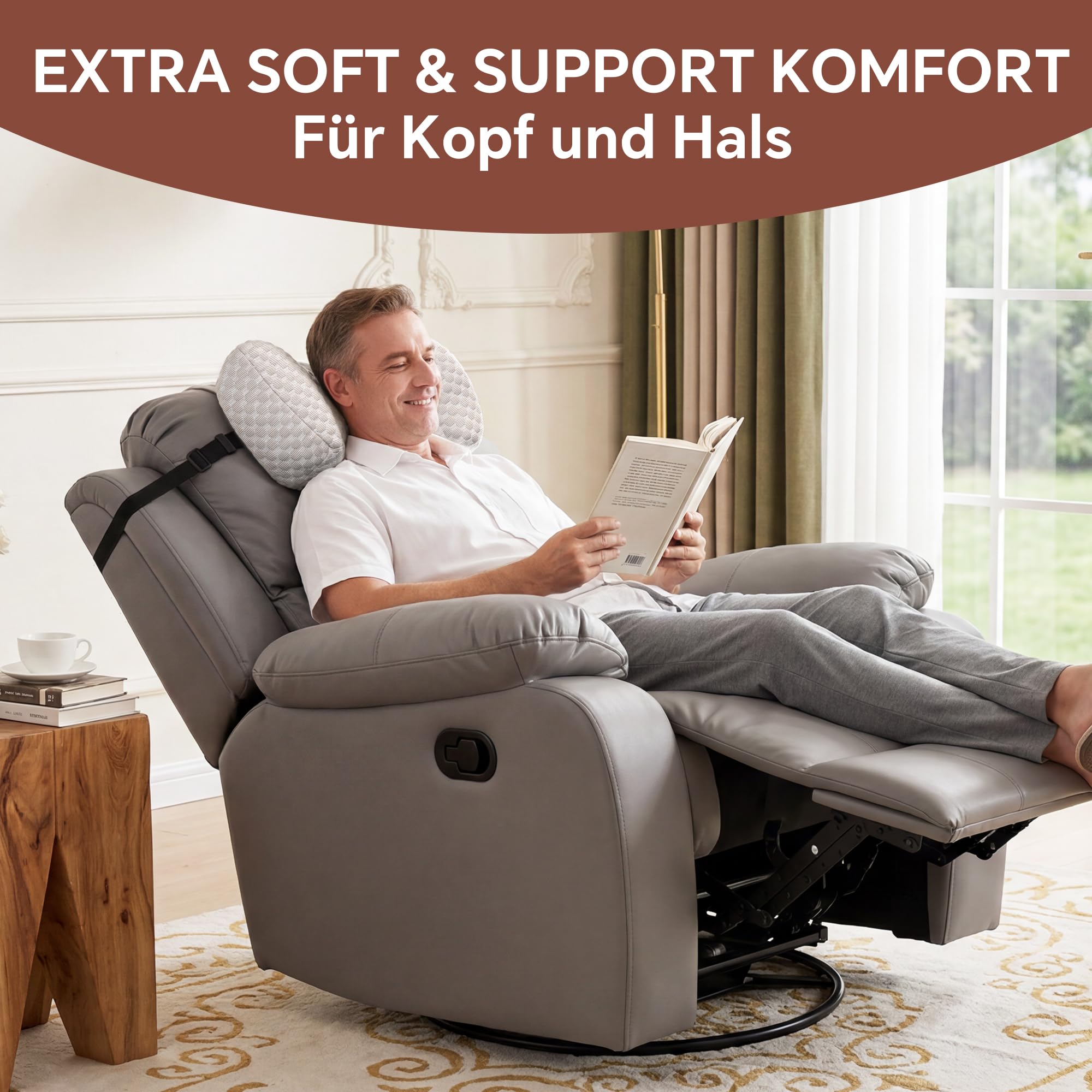 TOPROUD Cuscino cervicale in memory foam per poltrona relax