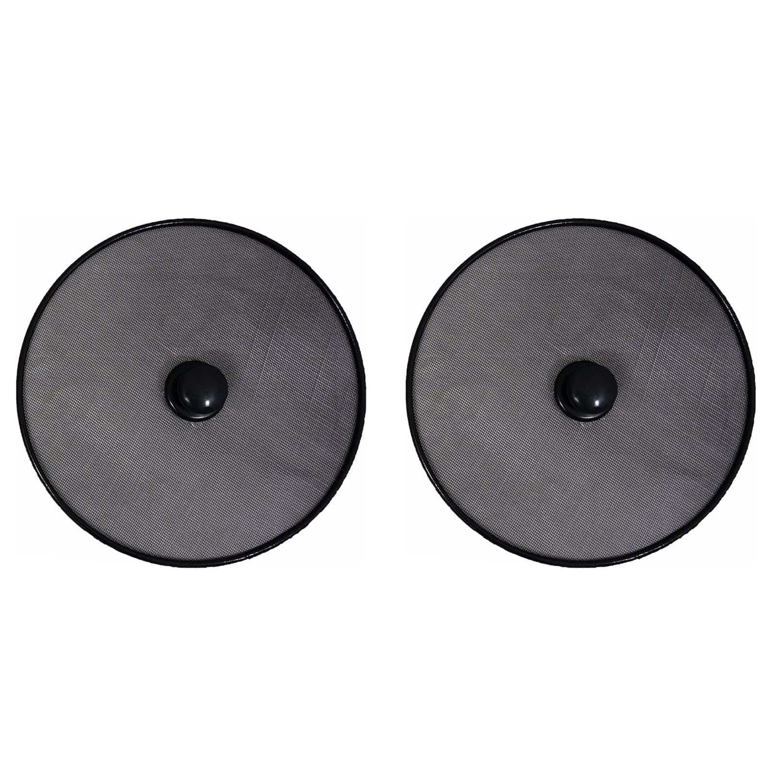 SDMAXFrying Pan Splatter Guard, Kitchen Screen Cover, Protection Lid, Fine Mesh with Knob, Stainless Steel Construction, Oil Splatter Screen, Black, 19cm (2 Pcs)