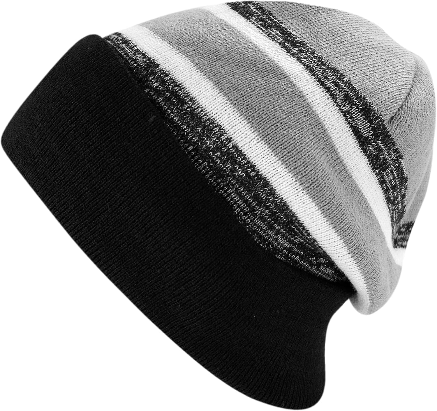 Winter Knit Beanie Hat with Pom Pom – Warm Cuffed Slouch Ski Cap for Men & Women image 2