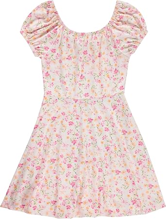 BTween Girls 4 Pack Dress Wardrobe Sleeveless Dress, T-Shirt, Shorts, Skirt Aqua, Flora, Laven, Pink Sizes 4/5 to 14-16