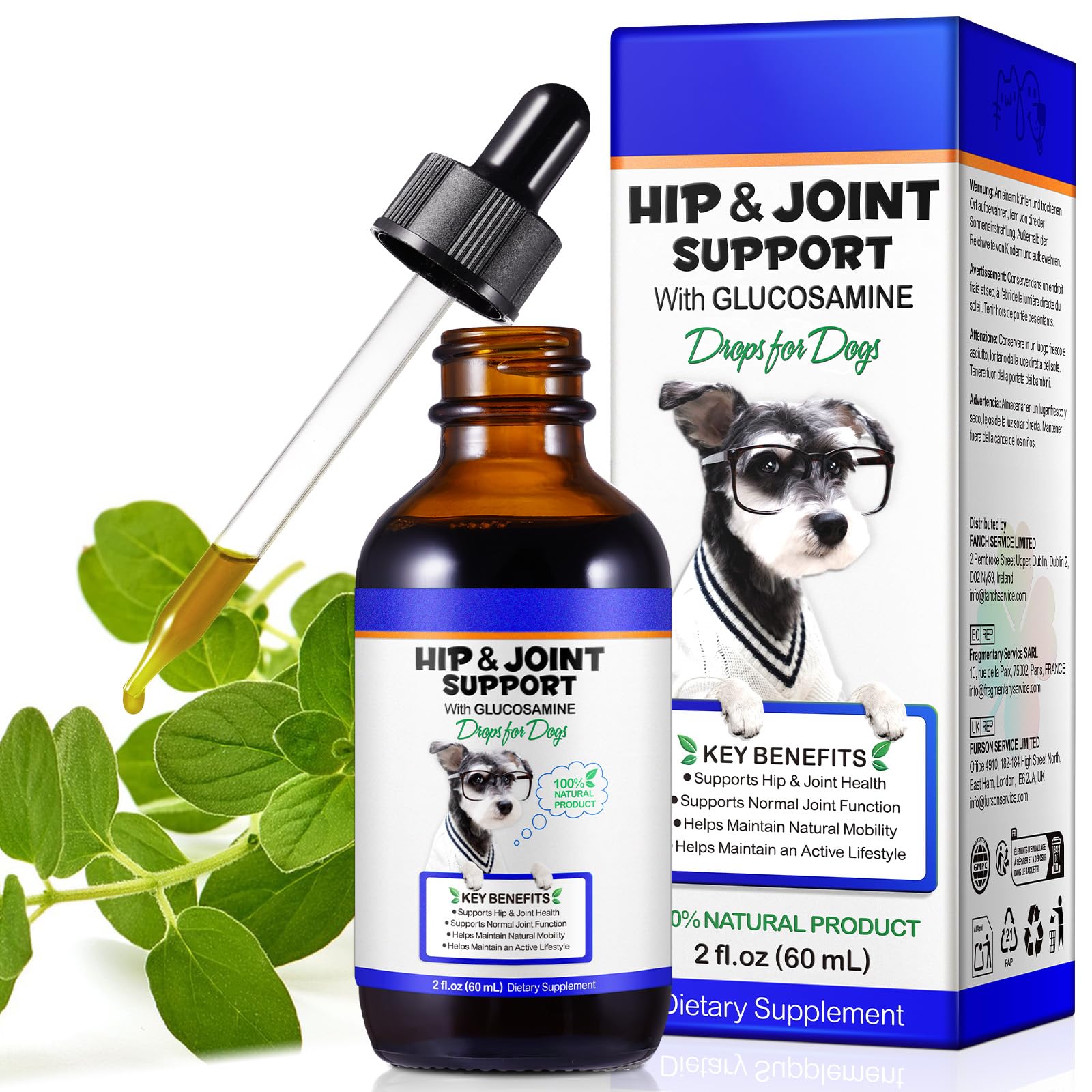 Datival Dog Joint Aid & Relief Supplement, Liquid Supplement to Promote Healthy Joints, Cartilage & Mobility, Hip and Joint Supplements, Relieves Joint Pain for Dogs, 60ml
