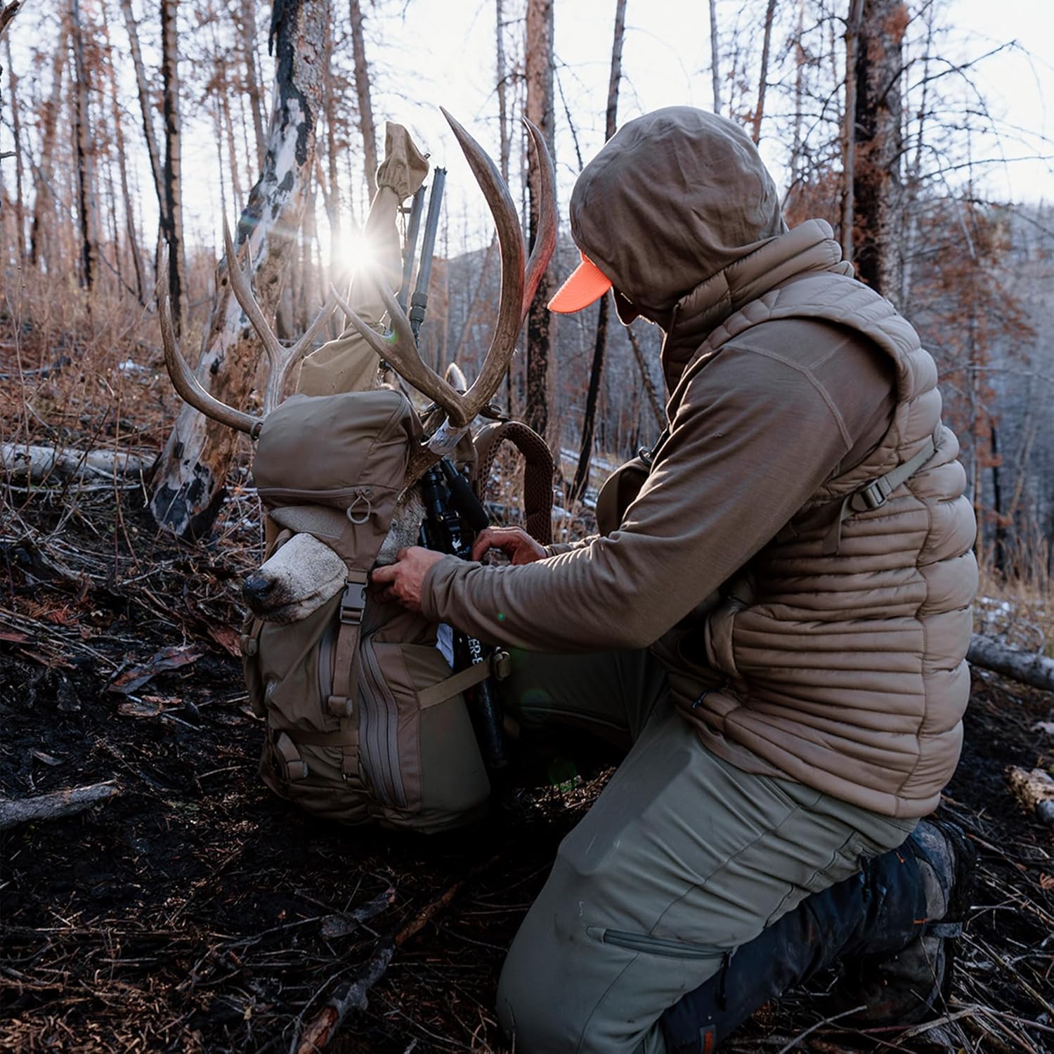 Eberlestock Brute 4500 Hunting Pack – Internal Frame Backpack with Cradle Hip Belt, Contour Shoulder Harness, 4500ci Capacity for 2–3 Day Hunts – Military Green