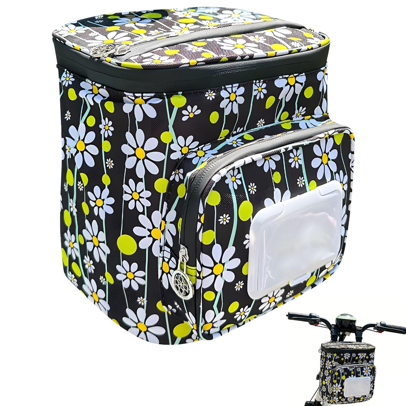 Kids Bike Basket, Large Capacity Bicycle Basket With Zipper Waterproof Scooter Baskets Front Baskets Bike Accessories For Kids, Boys And Girls