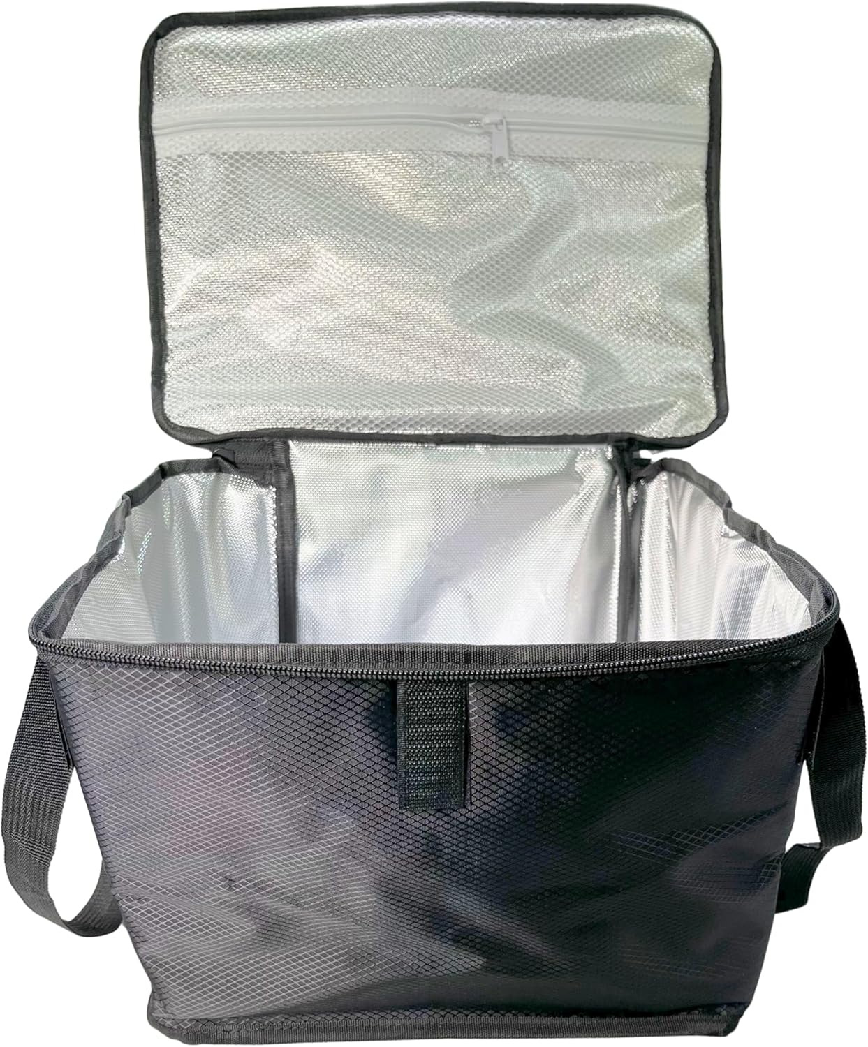AlveyTech Black Insulated Basket Bag - Large Capacity Durable Ripstop Fabric Organizer Bags with PE Foam, Zipper, Secure Hook and Loop Straps, Storage Accessories for Bicycles, Electric Bike & Scooter