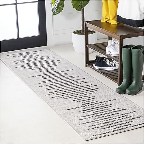 Miniatura 2 de JONATHAN Y SMB124C-210 Zolak - Alfombra geométrica de rayas bereberes para interiores y exteriores, estilo bohemio, contemporáneo, fácil limpieza,