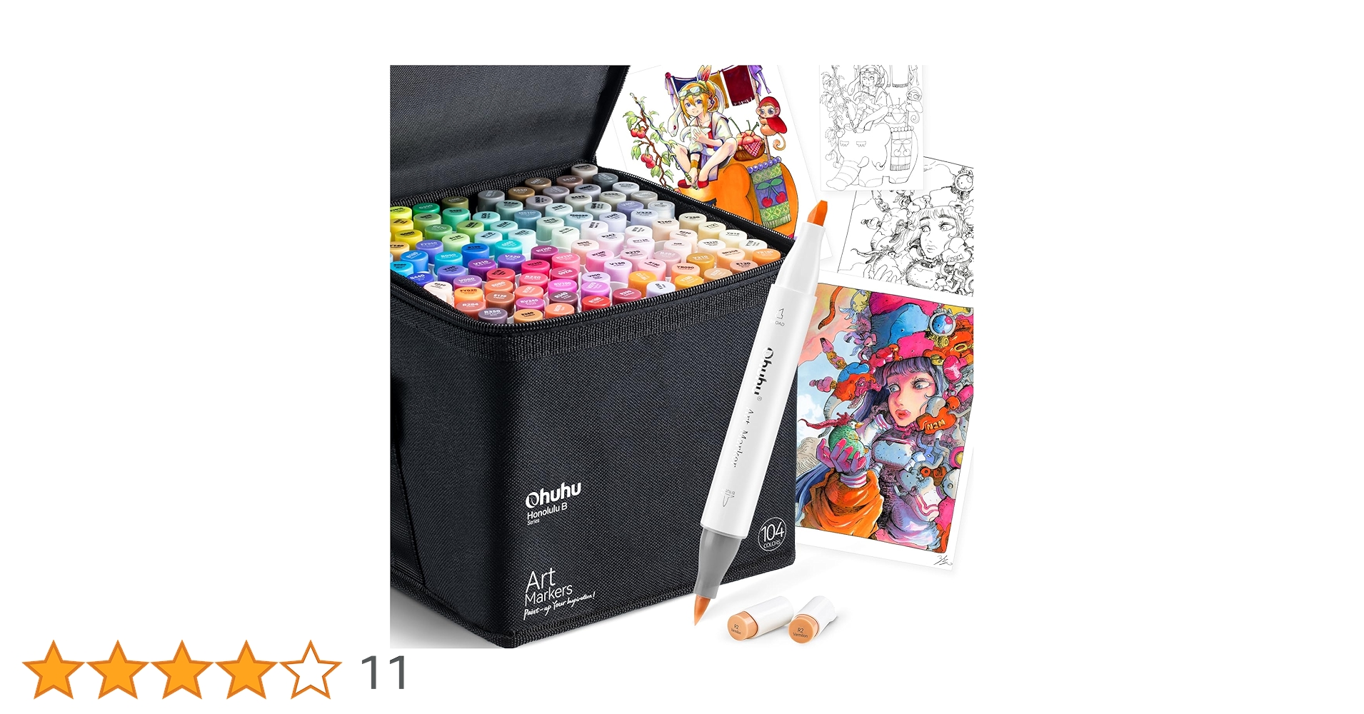 Ohuhu Honolulu Series アートマーカー 全104本 Amazon.com : Ohuhu Alcohol Markers Brush Tip- 104-color