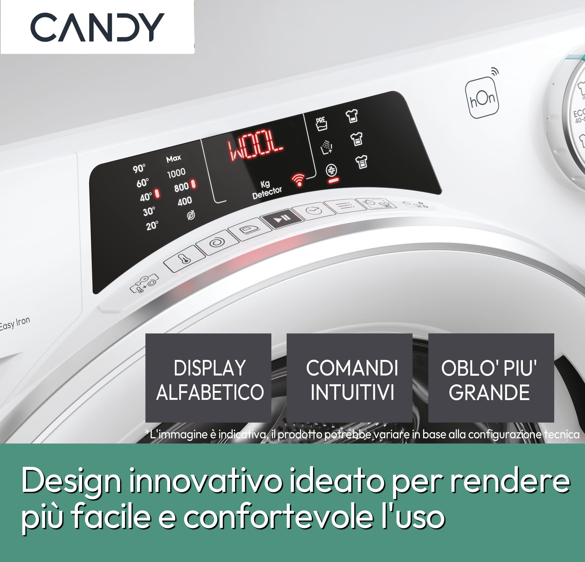 Candy RapidÓ Lavatrice Slim 7 Kg, Libera Installazione, Carica Frontale, Classe A, 1200 Giri, 9 Programmi Rapidi, Funzione Vapore, Wi-Fi + BLE e App hOn, 60 x 45 x 85 cm, Bianca - RO4 1274DWMST/1-S