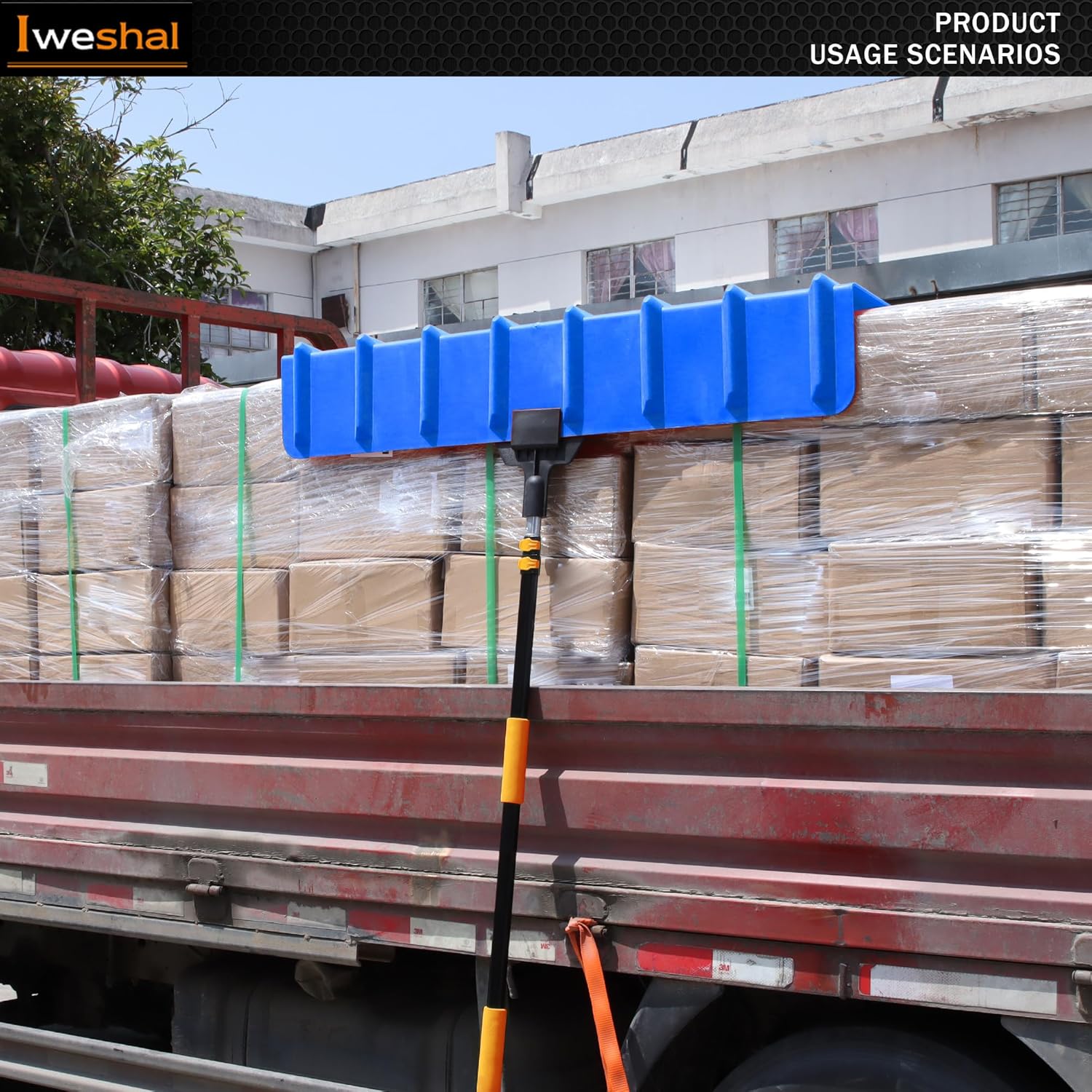 8ft V Shaped Board Corner Protector, with Adjustable Extension Handle, Edge Protector Pole for Flatbed, 1 Pack