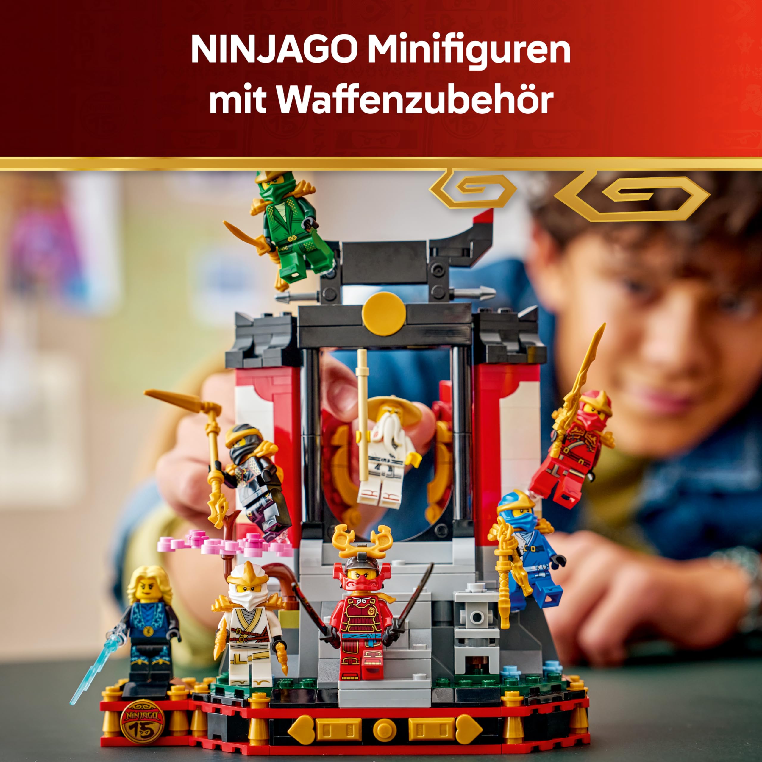 LEGO NINJAGO 15-jähriges Jubiläum: Ninja-Charaktere zum Ausstellen - Kloster Spielzeug mit 8 sammelbaren Minifiguren & Schwertern - Kreatives Geschenk für Jungen ab 14 Jahren & erwachsene Fans - 71866