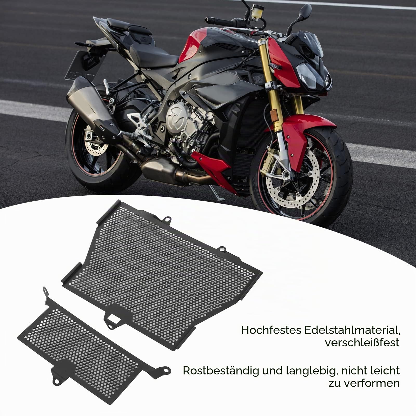 Motorrad-Ölkühler-Grillabdeckung, 2 STÜCKE Kühlerschutz Edelstahl Rostfreier Ersatz für S1000RR S1000R S1000XR