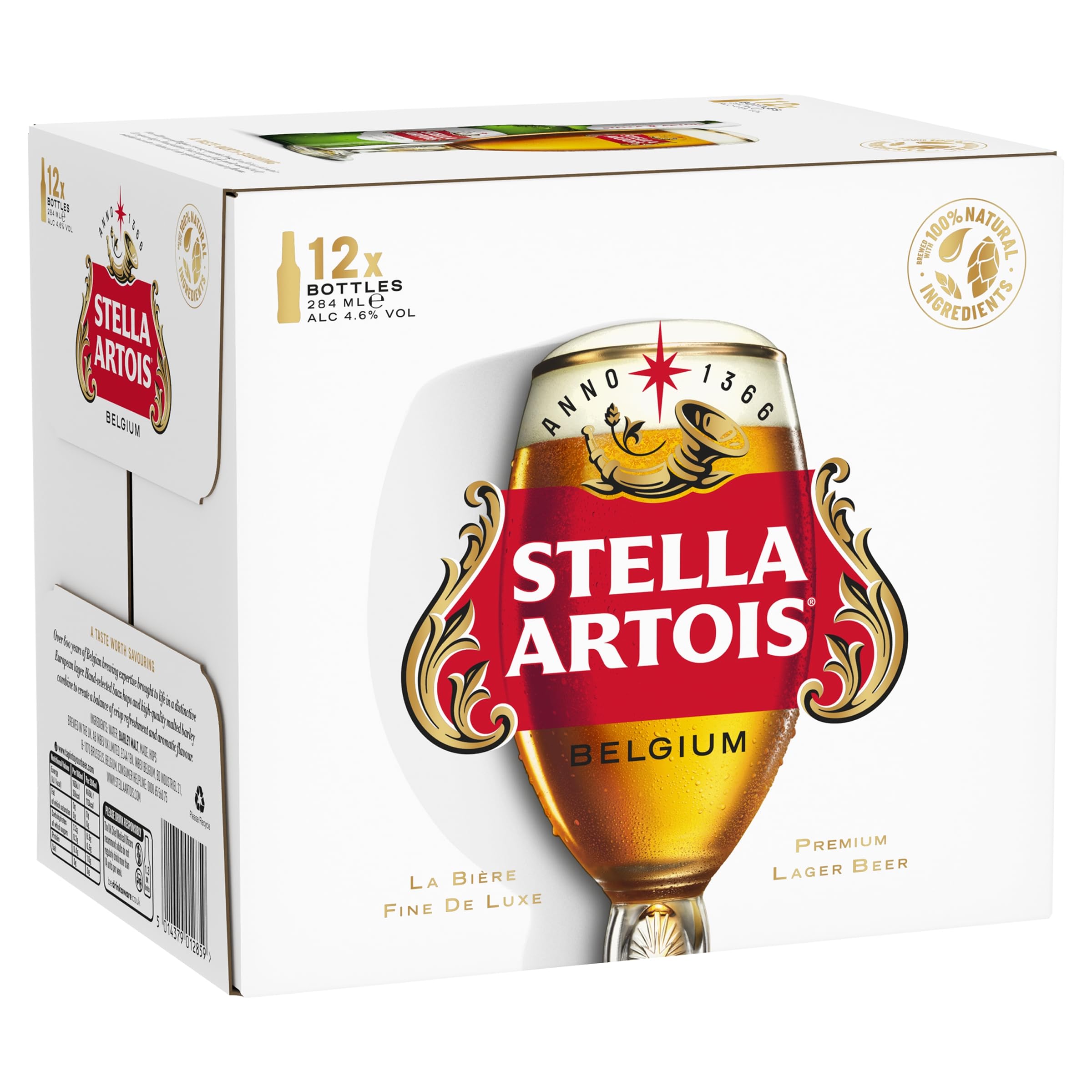 Stella Artois Light Belgium Premium Lager Beer 12 X 284Ml