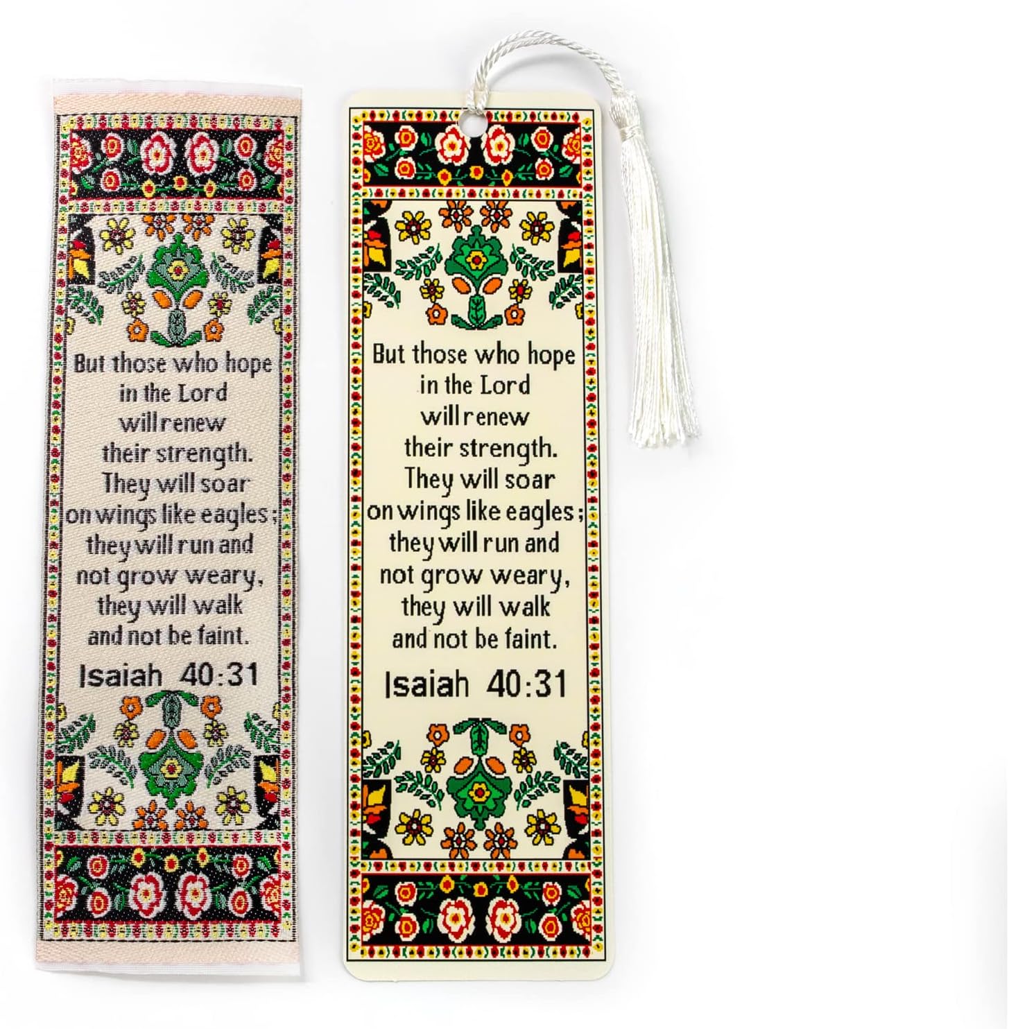 Fabric Bible Bookmark with Bonus Tassel Bookmark Isaiah 4031 Those Who Hope in