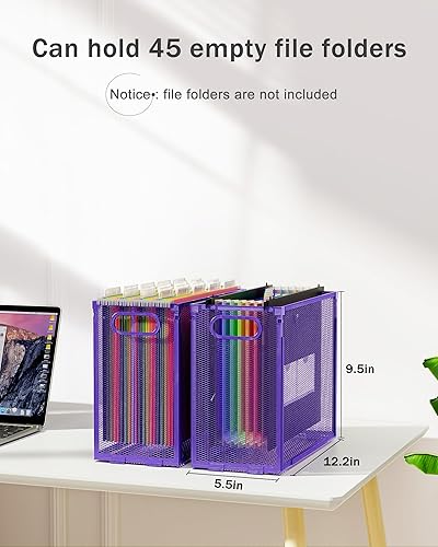 Miniatura 3 de Oterri Organizador de archivos colgantes, organizador de archivos de metal, organizador de archivos de escritorio portátil para carpetas de tamaño