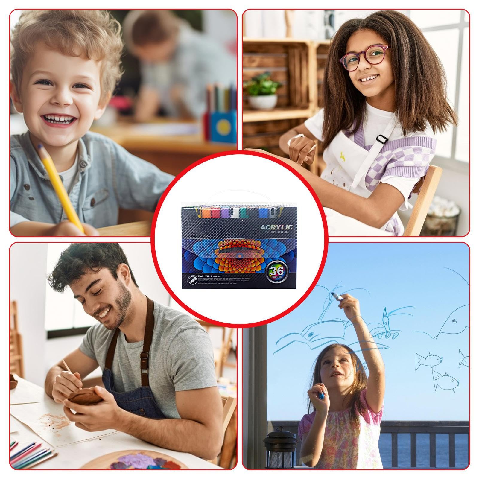 Acrylstifte Malstifte, Stoffmalstifte, wasserdichte Kleidungsmarker | schnell trocknender Bastelstift für Kunstmaterialien Erwachsene Kinder Handwerk