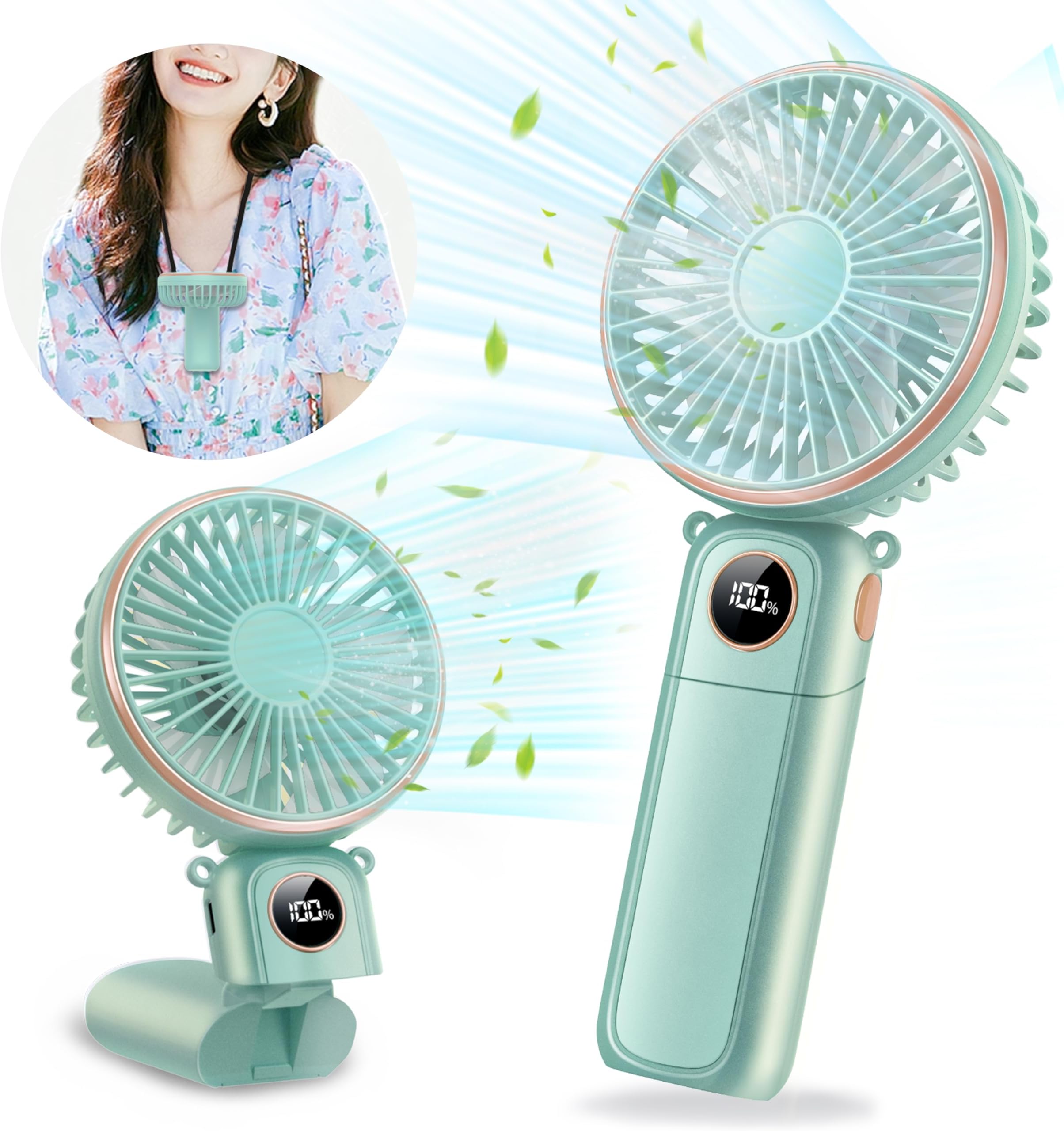 Amazon | ハンディファン 携帯扇風機 手持ち扇風機 充電式USB扇風機 ハンディ扇風機 小型 静音 4段階風量調節 7枚羽根 一台3役 ...