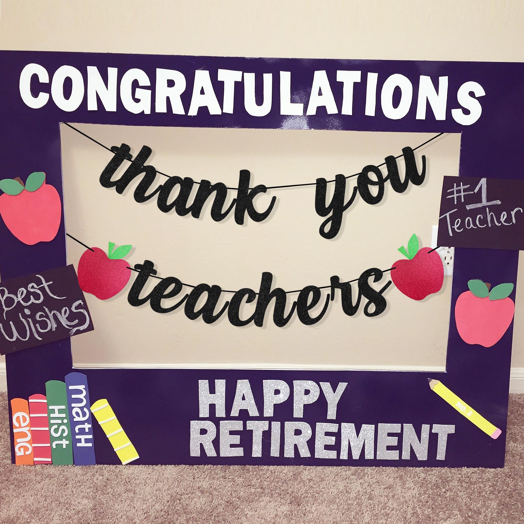 Thank You Teachers Banner – 50 X 250 Cm, Polyester, Für Klassenzimmer, Veranda Oder Zaun