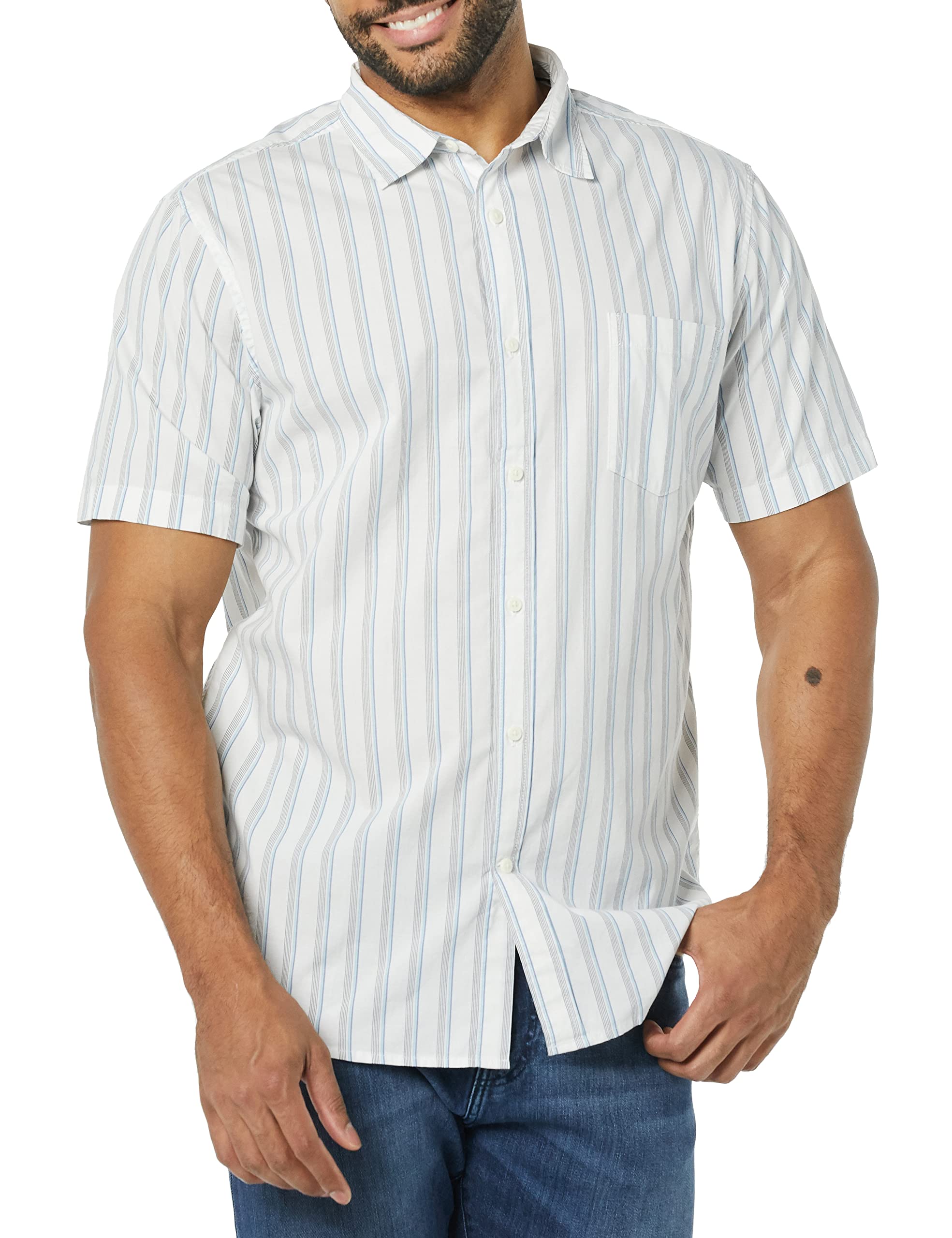 Amazon Essentials Mens Slim Fit Short Sleeve Poplin Shirt