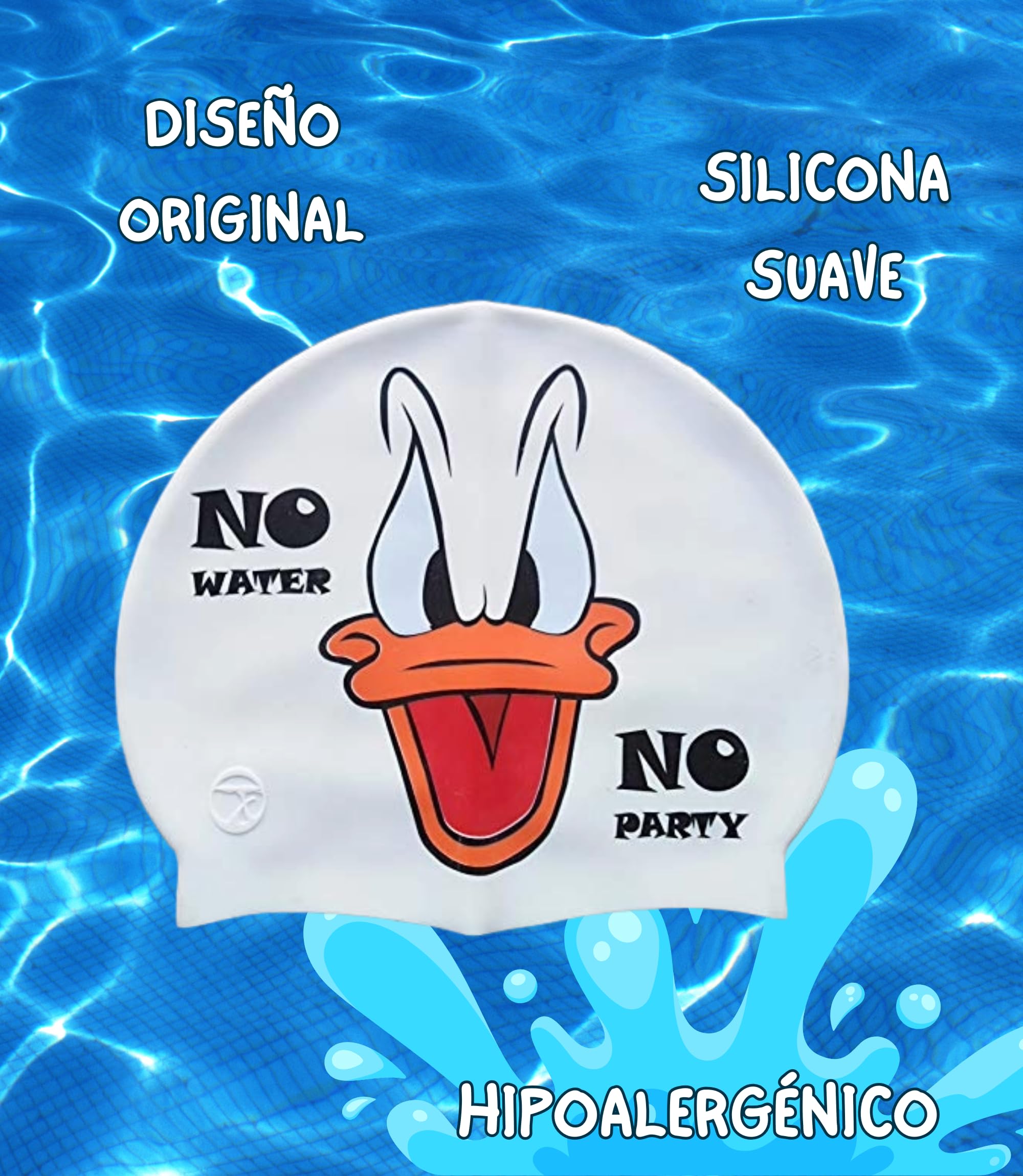 Gorro Natacion Silicona WATERLOOVE Gorro Piscina Unisex Adulto Hombre Mujer Desde 5 Anos Disenos Divertidos Originales Entrenamiento Aquagym Waterpolo Natacion Regalo Acuatico Pro