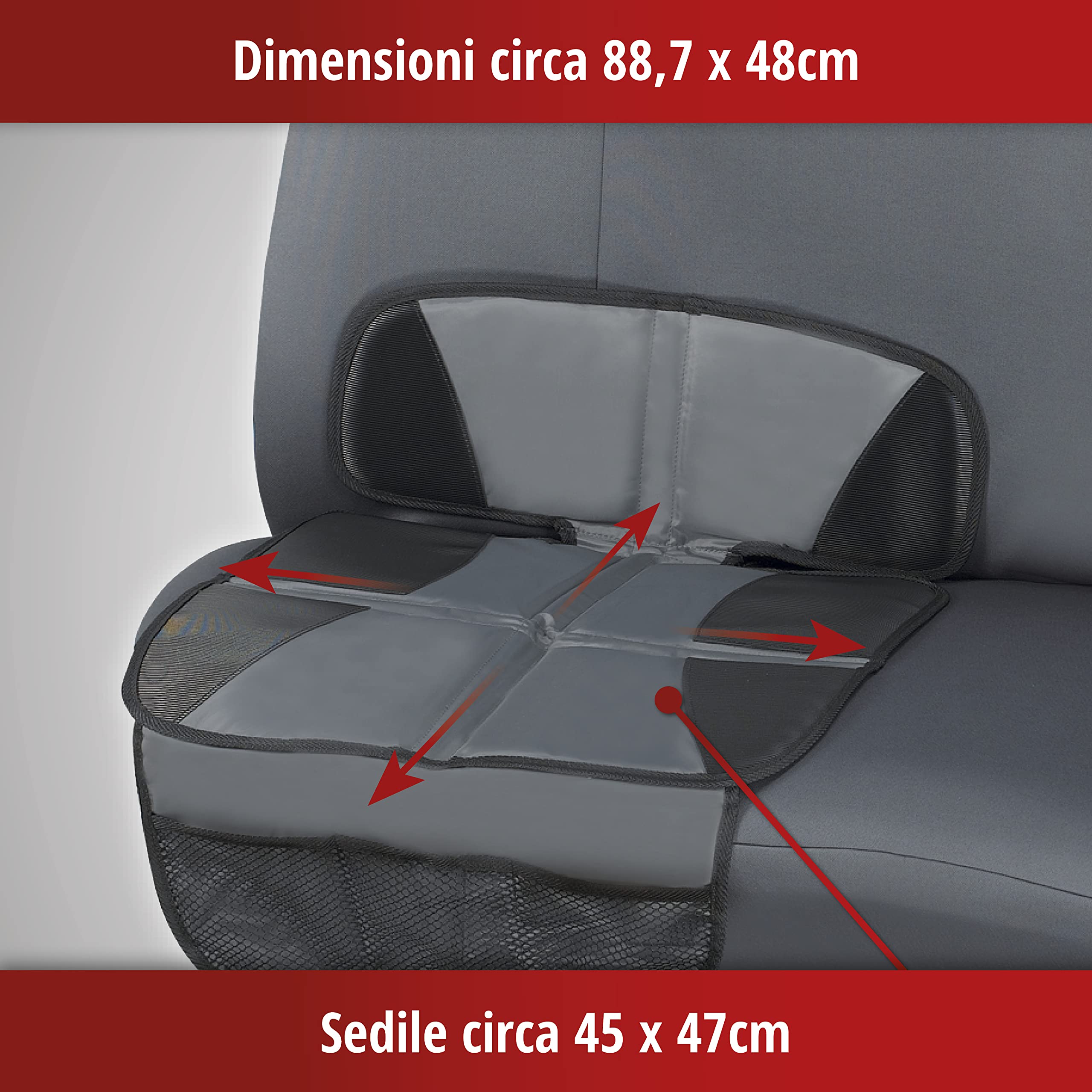 WALSER sottotappeto per seggiolino auto compatibile Isofix Tidy Fred, protezione antiscivolo per seggiolino auto