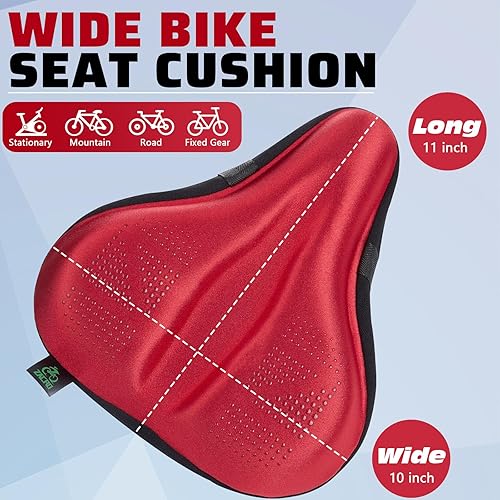Miniatura 2 de Zacro Bike Seat Cushion - Padded Gel Bike Seat Cover for Men & Women, Padding Bicycle Saddle fit with Peloton/Spin Stationary Exercise/Mountain Road