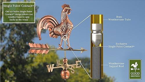 Miniatura 3 de Good Directions - Veleta en forma de gallo de tamaño completo (25 pulgadas) 501V1, 501P