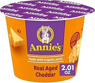 Annie's Real Aged Cheddar Microwavable Mac and Cheese Cup with Organic Pasta, Made with Real Cheese, Dinner Side or Snacks, 2.01 oz