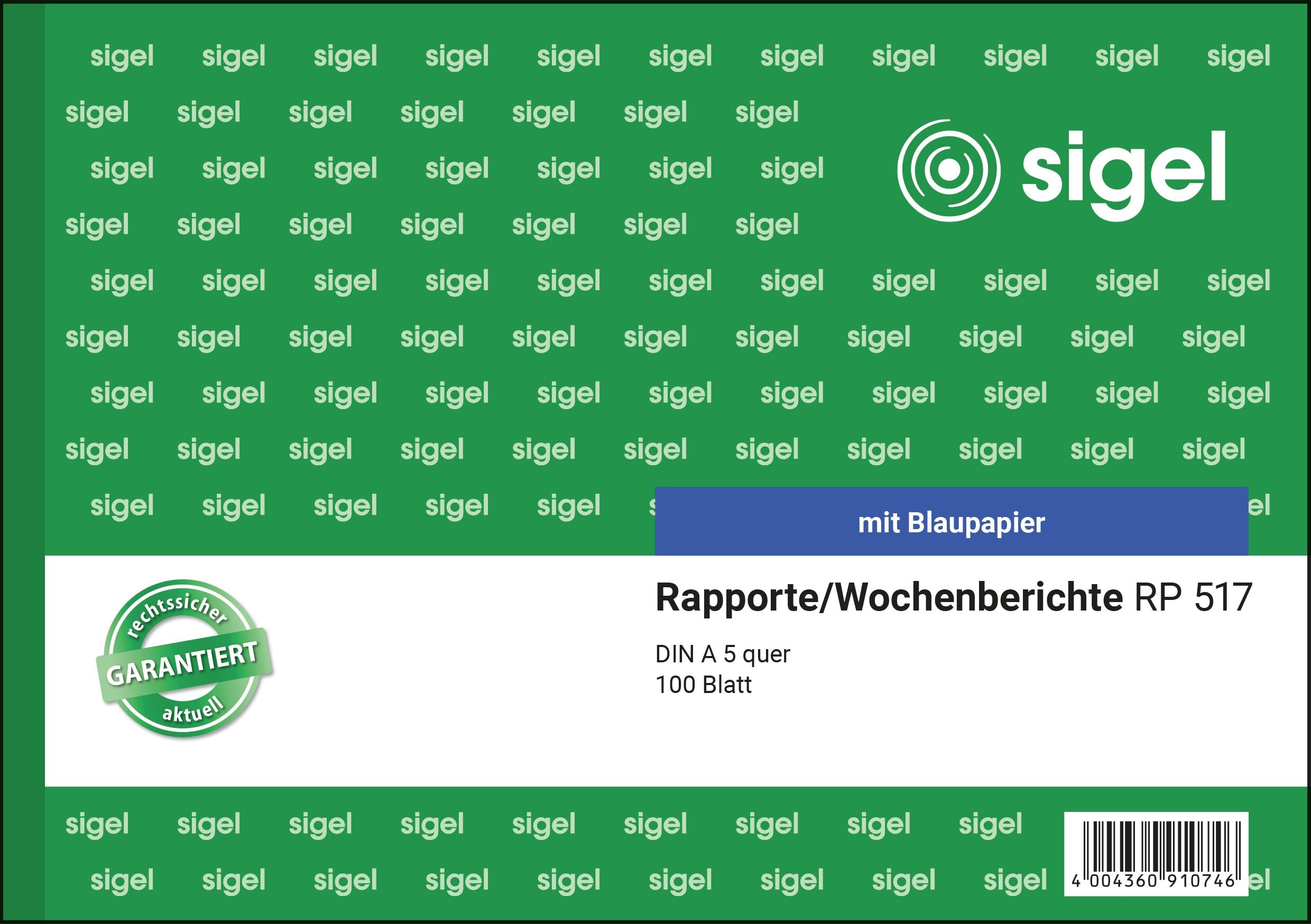 SIGEL RP517 Rapport/Weekly Report A5 Landscape 100 Sheets